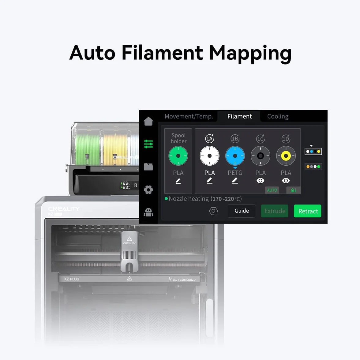 Creality K2 Plus Combo - Stampante 3D, stampa multicolore, 600 mm/s, stampa veloce, doppia fotocamera AI, livellamento auto, volume 350 ×