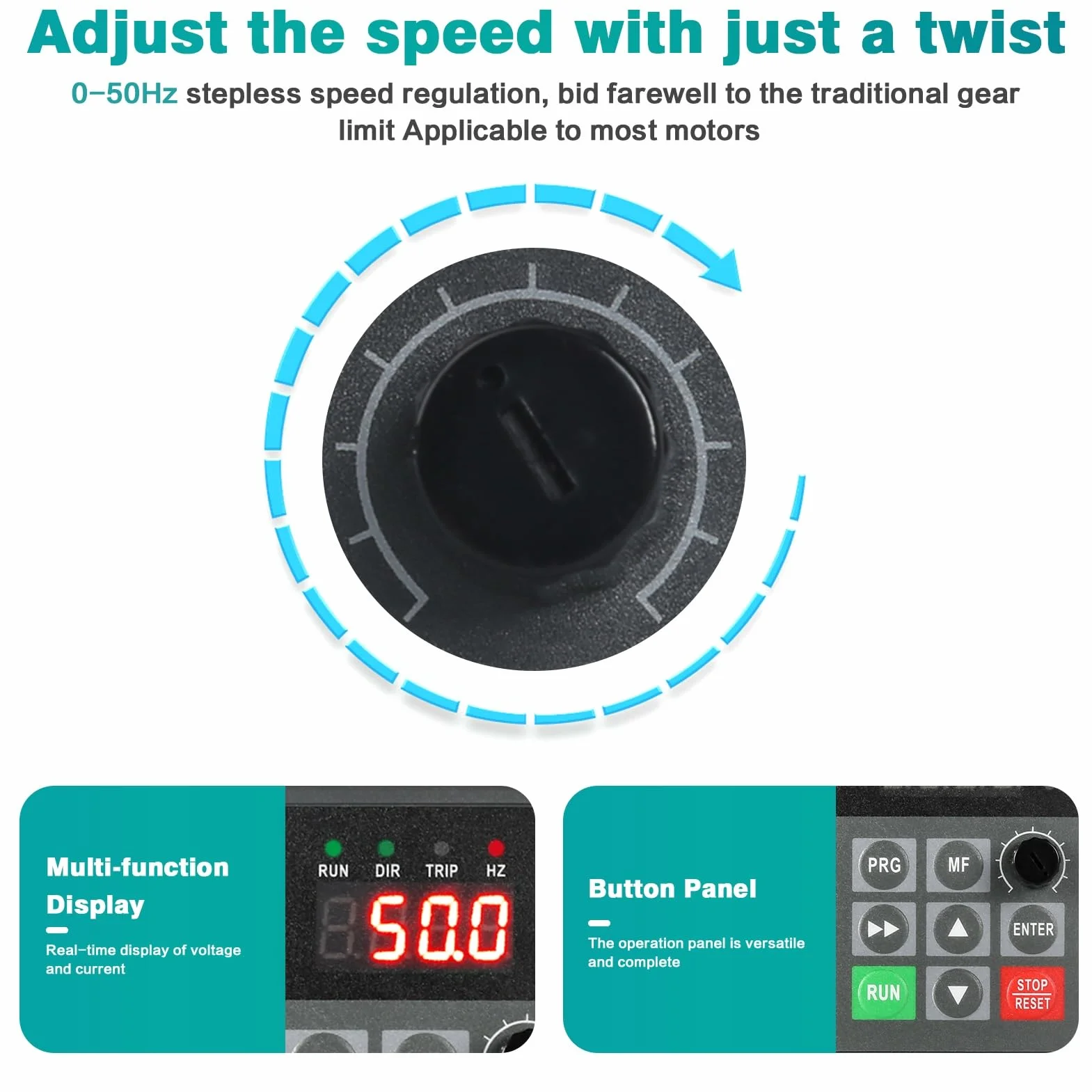 Jadeshay Convertitore di Frequenza Inverter 220V Monofase 380V Trifase 2.2KW VFD CNC Regolatore di Velocità per Motore Adatto per Ventilatori Pompe Macchine Tessili