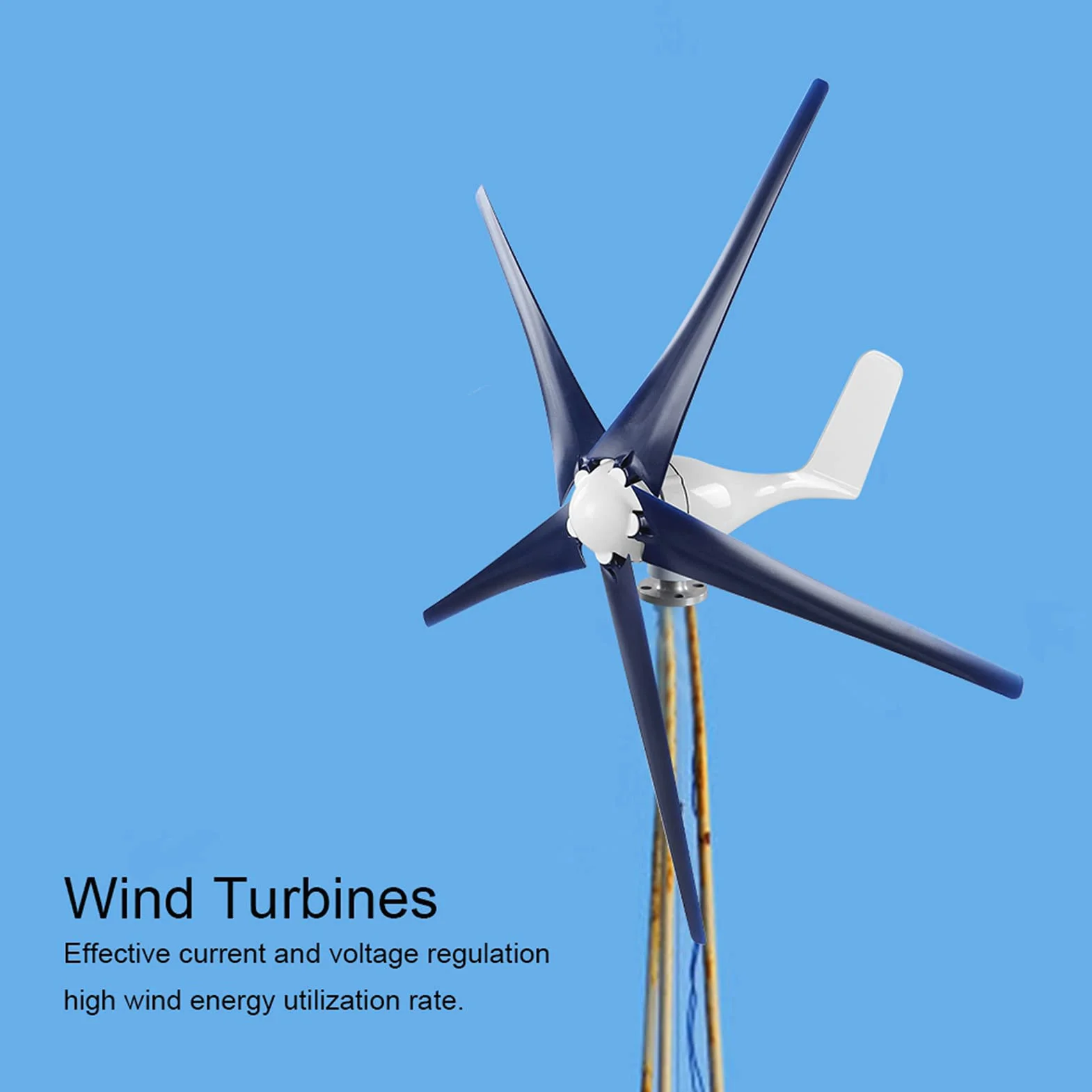 Generatore di turbina eolica, Generatore di mulino a vento 800W Turbina eolica Regolatore del vento 5 pale, Convertitori di energia rinnovabile (24V)