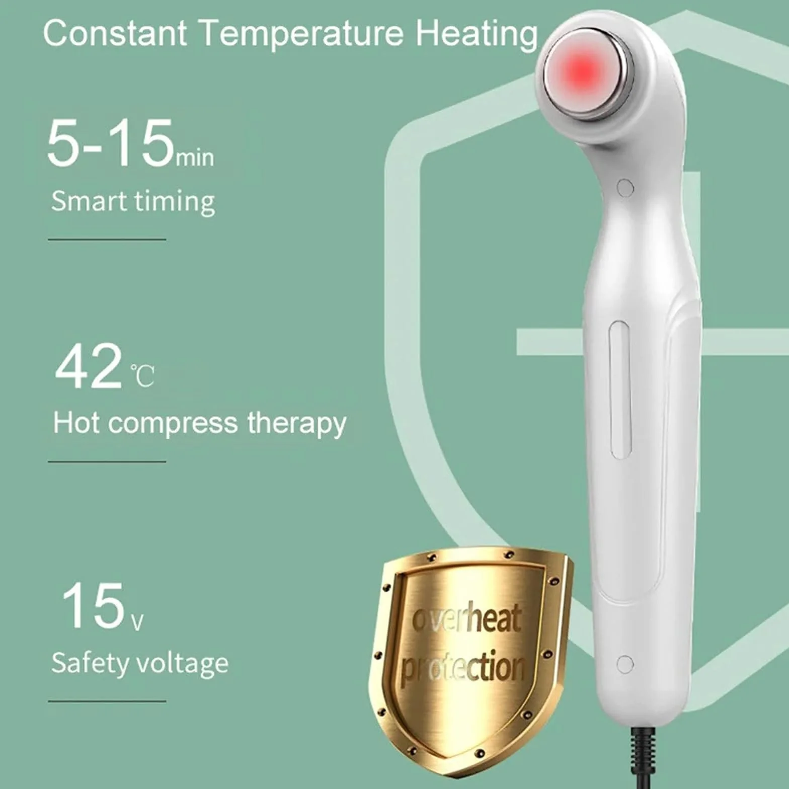 Dispositivo portatile per terapia ad ultrasuoni, 1-3 MHz, macchina professionale ad ultrasuoni per terapia fisica, con timer da 15 minuti, 3 livelli di intensità, area di trattamento di 4 cm²