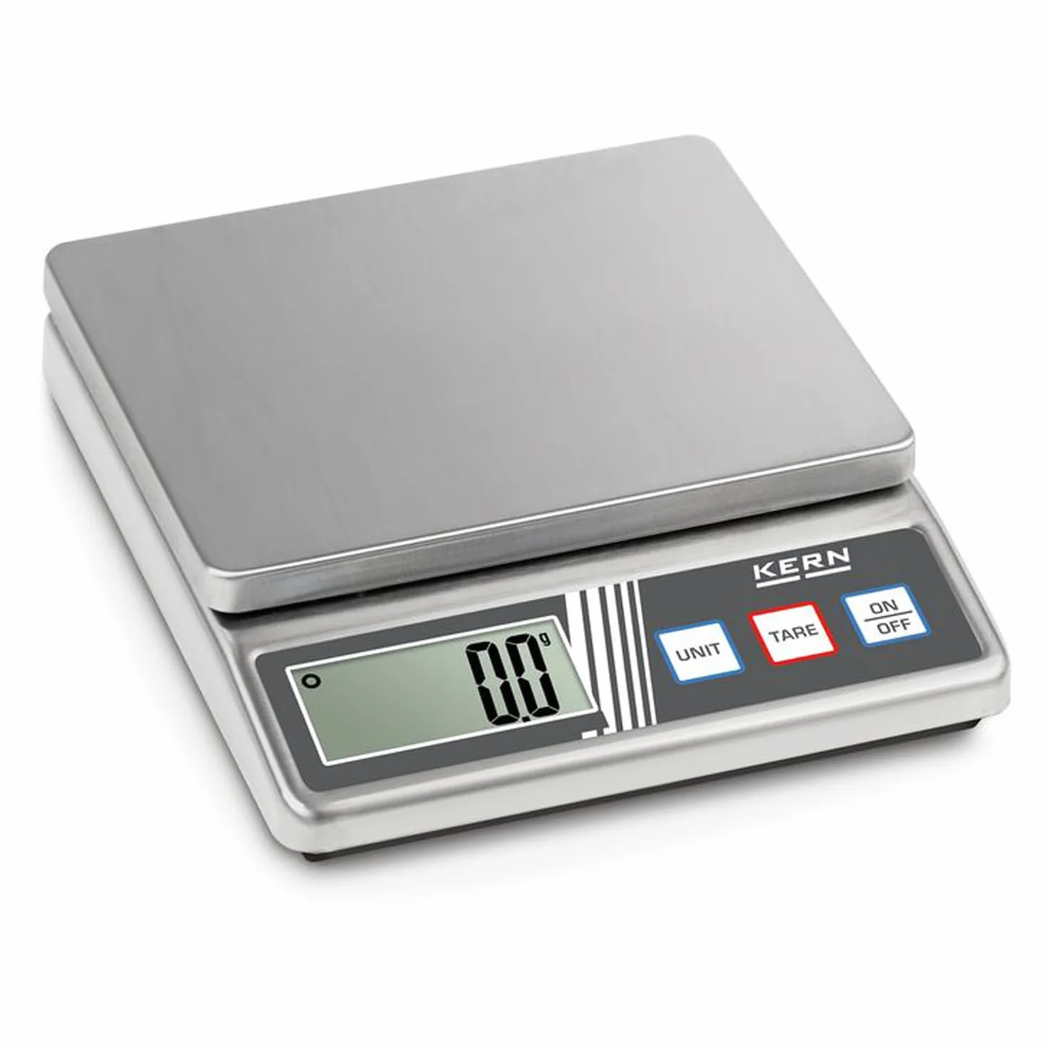 Bilancia compatta in acciaio inox [Kern FOB 500-1S] Struttura dell'alloggiamento e della piastra di pesata in acciaio inox, Campo di pesatura [Max]: 0,5 kg, Lettura [d]: 0,1 g