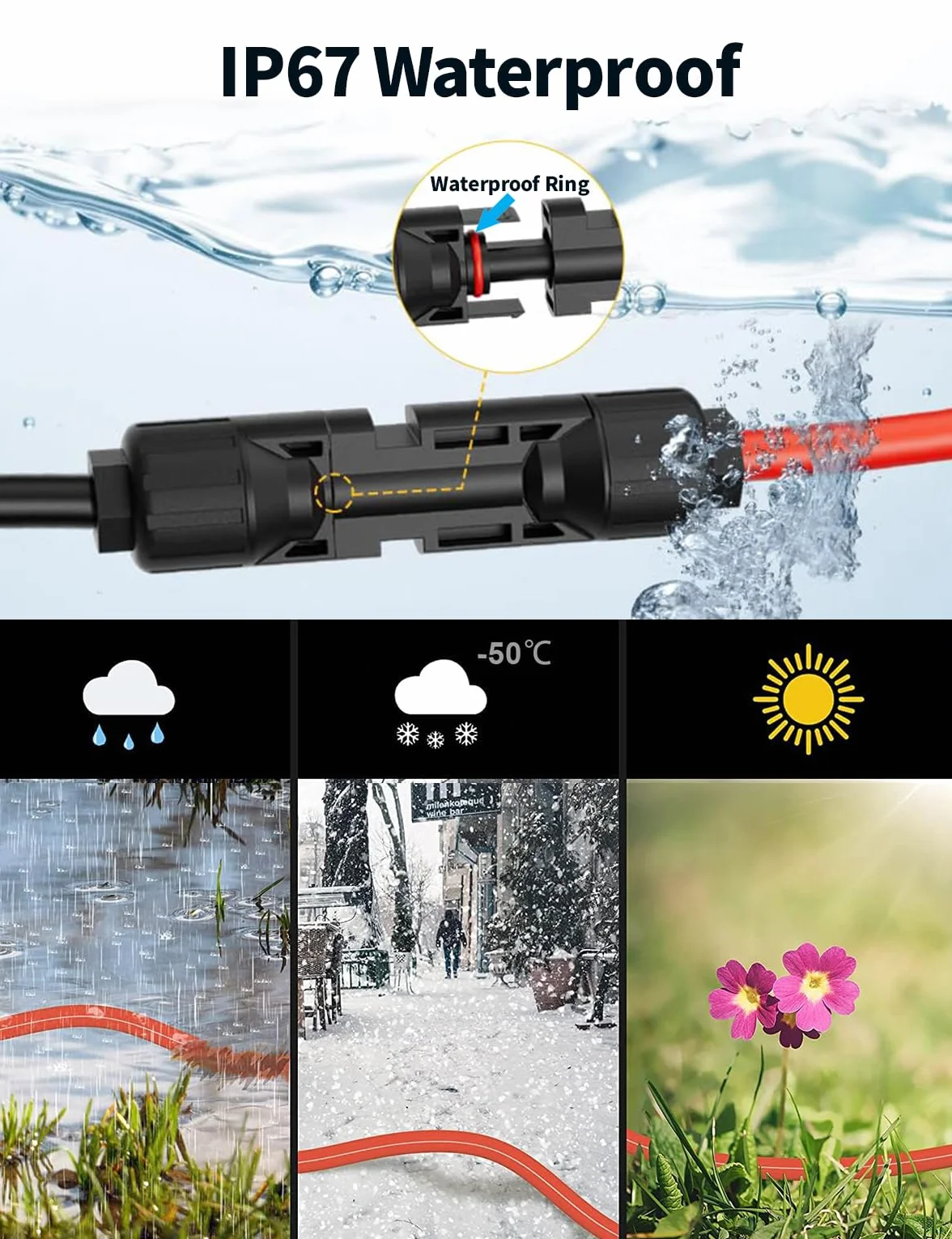 Cavo solare con connettore XT60, cavo per pannello solare da 5 metri, cavo di ricarica solare, cavo solare, 12 AWG, compatibile con EF DELTA 2 e River Pro MAX Powerstation 757, pannello solare