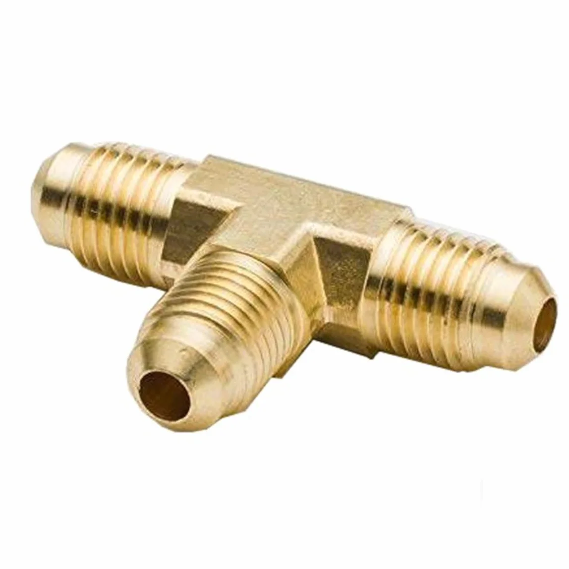 3S SuperSamaStore UT-06 Raccordo a T 3/8" M x M x M Sae, Giunto Tee in Ottone per Condizionatori, Impianti Frigoriferi e Idraulici