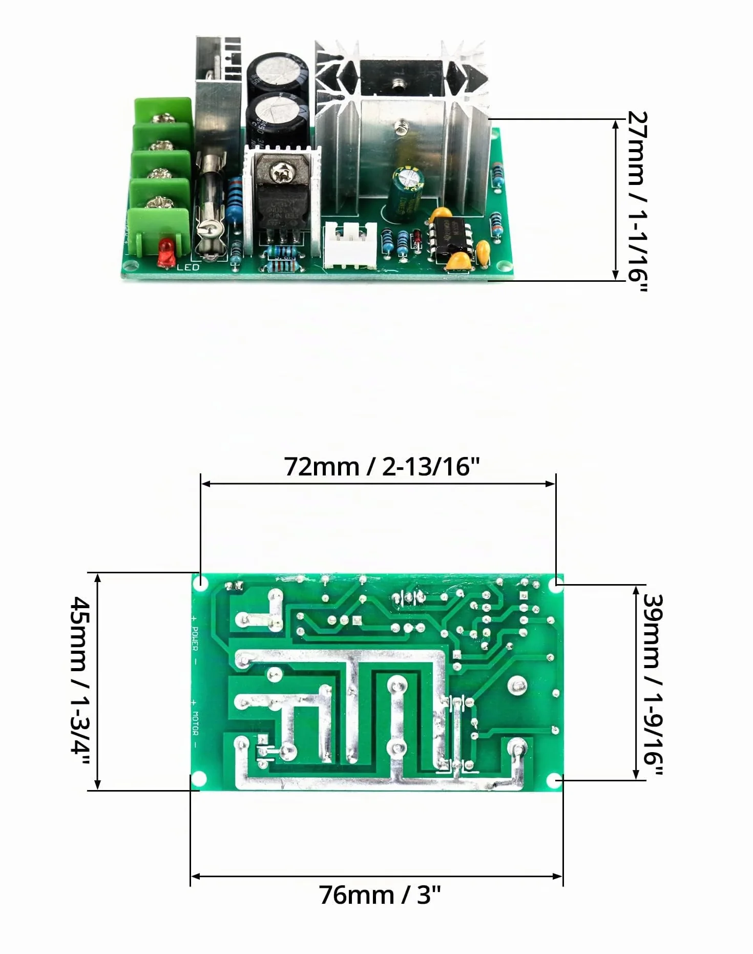 QWORK PWM DC Regolatore di velocità per motore 12V 24V 36V 48V 20A modulo di azionamento ad alte prestazioni,regolazione dimmer LED ultra piccolo
