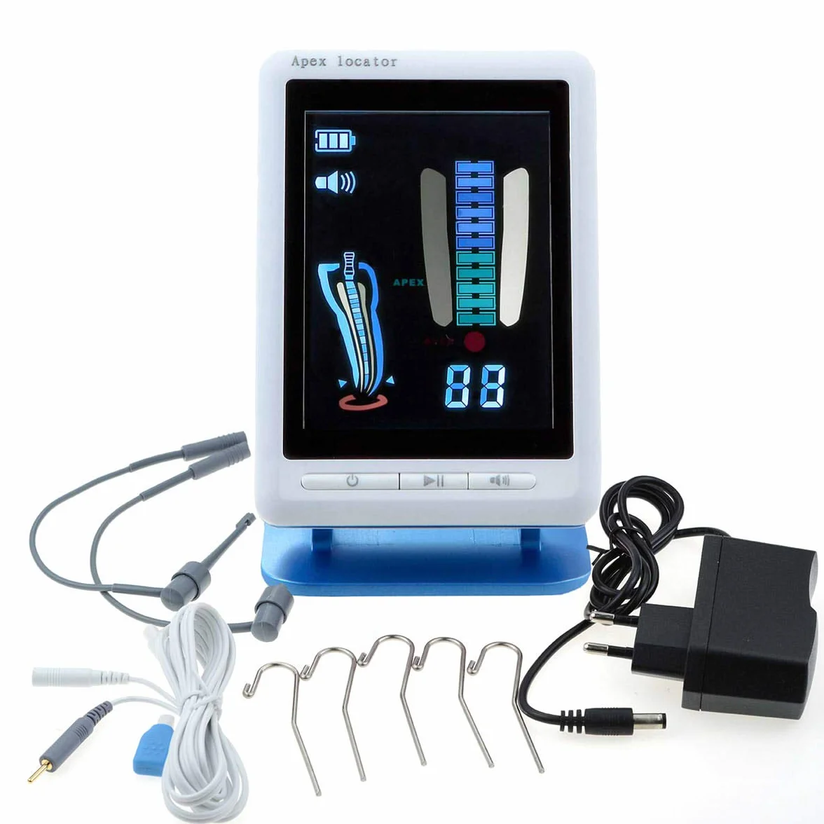 LCD Endodontico Apex Locator Meter+2 Tester 5 Lip Hook (blu)
