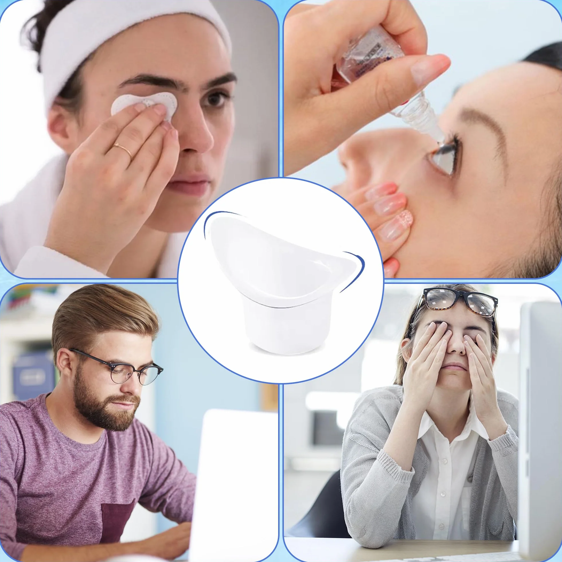 CHENNAN 6 Pezzi 8ML Silicone Eye Lavare Tazza, Occhio di Pulizia Tazze, Portatile del Lavaggio Dell'occhio per Pulizia, Tazza per Lavaggio Occhi Morbida, per la Pulizia Degli Occhi StanchI (6pcs)