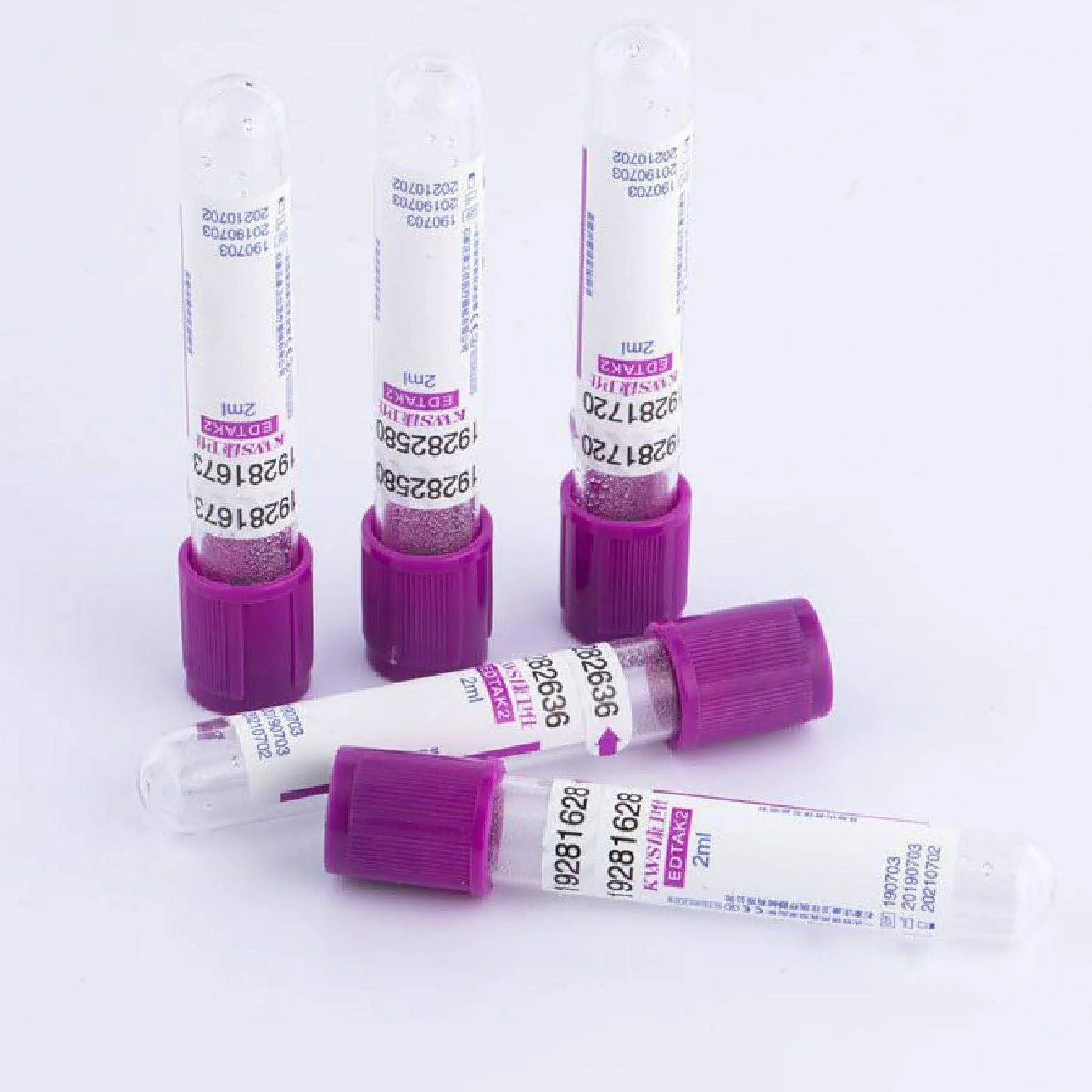 100 Pezzi Provetta per Prelievo Di Sangue Sottovuoto Con Tappo a Vite Viola, Provette per Prelievo Di Sangue in Vetro (2Ml, 3Ml, 5Ml, 10Ml), Per Laboratorio, Separazione Del Siero,3ML