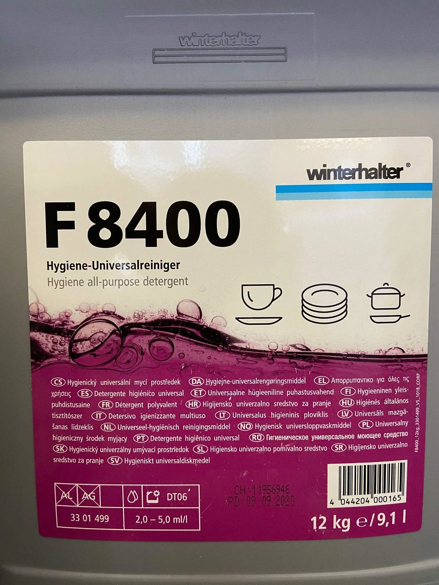 Winterhalter, detersivo industriale per lavastoviglie, F-8400, tanica da 12 kg