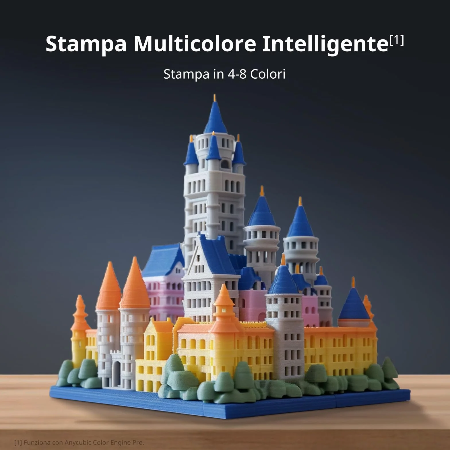 ANYCUBIC Kobra 3 Stampante 3D Intelligente per la Stampa Multicolore (da 4 a 8 Colori), Stampante 3D FDM ad Alta Velocità di 600 mm/s,Grande Volume di Stampa 250 * 250 * 260mm