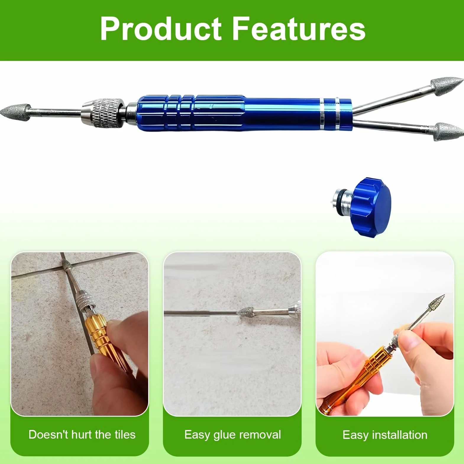Set di 20 frese diamantate per utensili rotanti Dremel, accessori per pietra, vetro, ceramica, levigatura, lucidatura