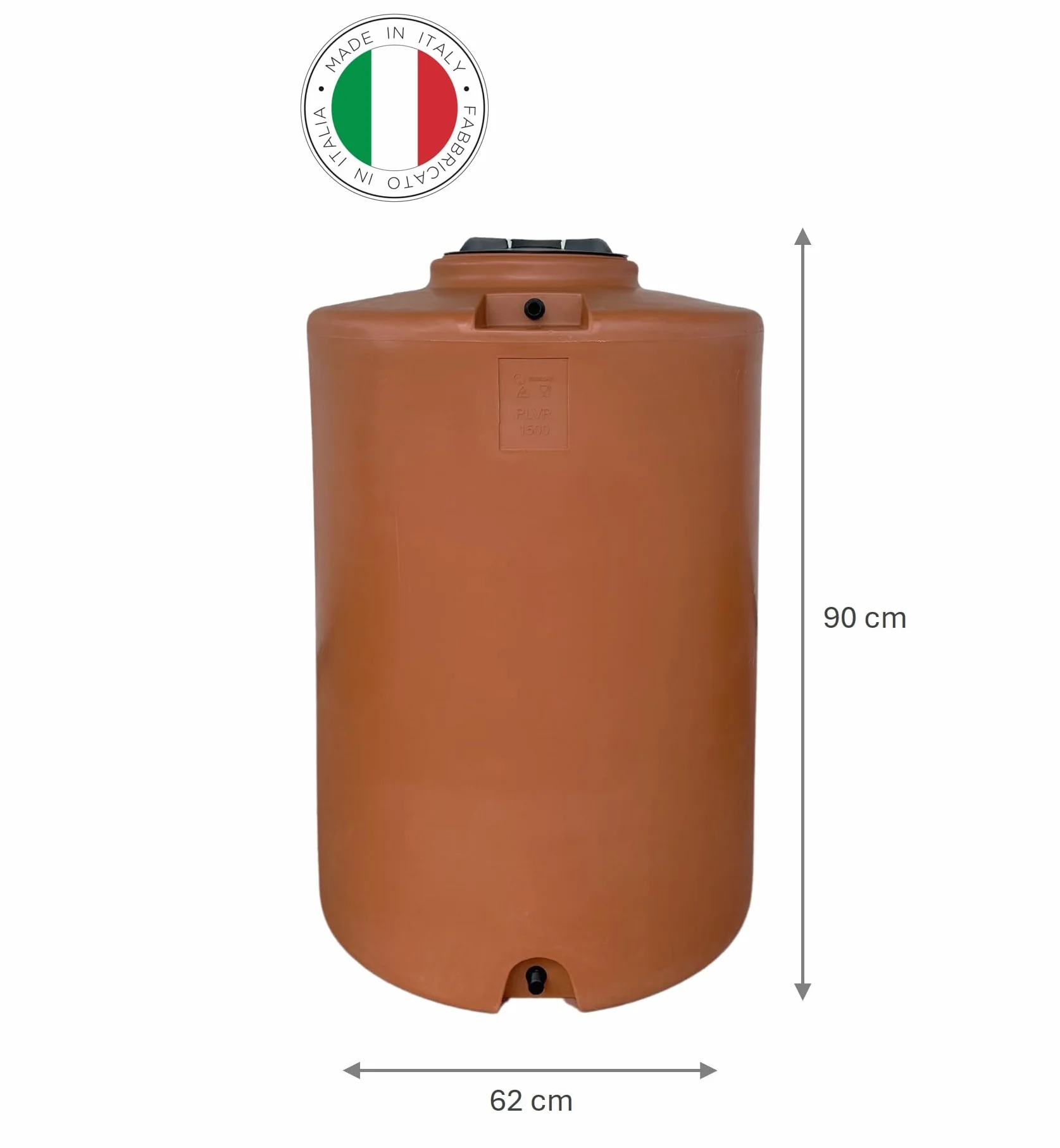 Serbatoio Polietilene per acqua Cilindrico Verticale mod. 220 litri Made in Italy