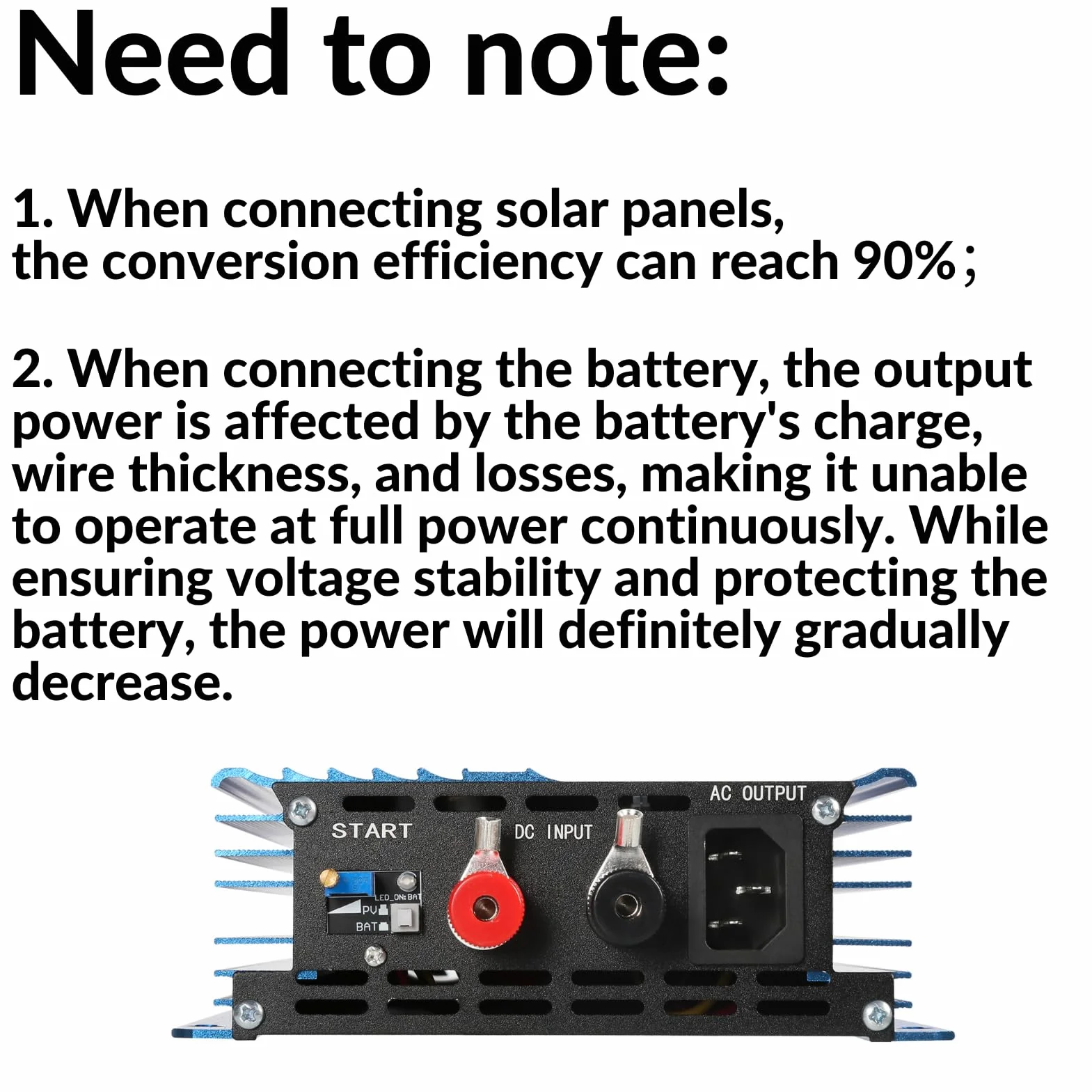 Jadeshay Inverter Solare,500W Grid Tie Inverter MPPT Micro Inverter DC 26V-42V per Pannelli solari e Scarico della Batteria a 24V,Pure Sine Wave Uscita 30W-250W Potenza Regolabile