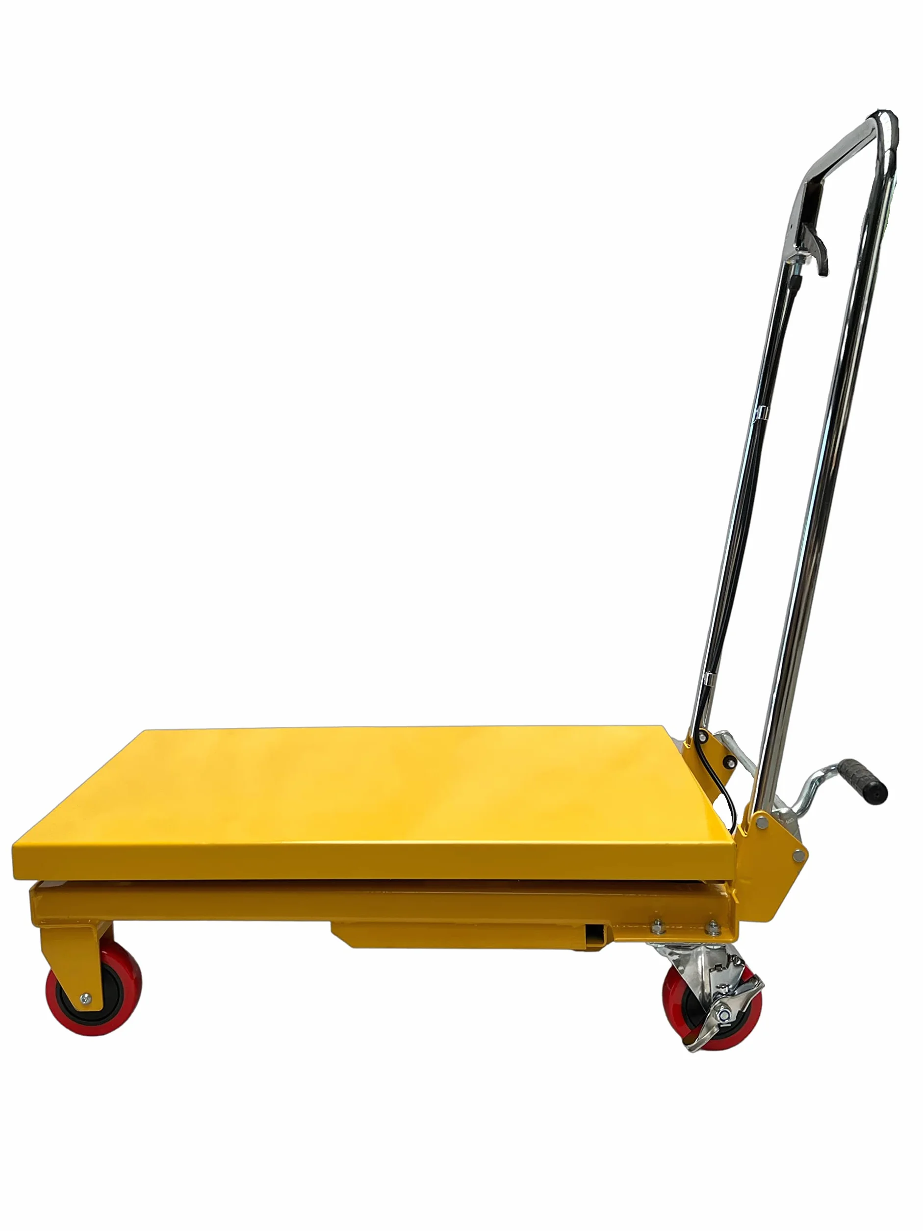 Kraftwelle 150 kg capacità di carico tavolo sollevatore idraulico a forbice carrello elevatore mobile carrello da sollevamento carrello piattaforma ponte sollevatore con 4 ruote in poliammide giallo