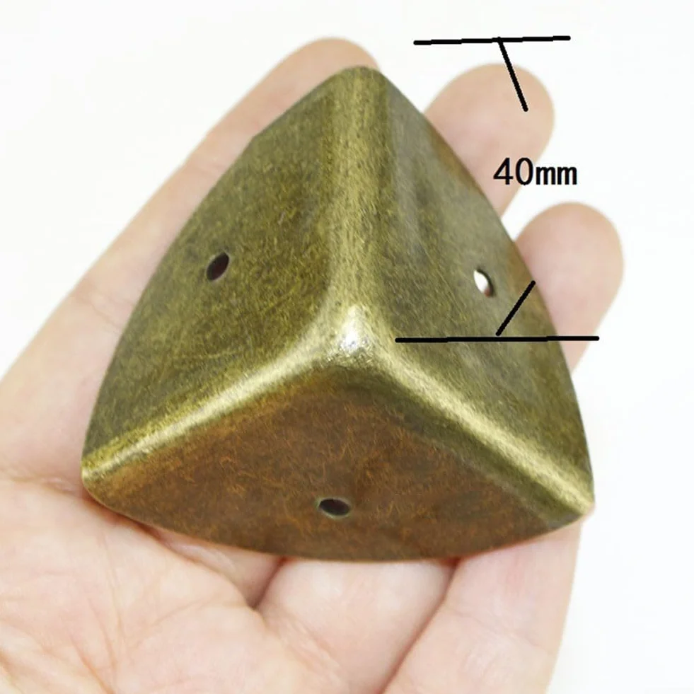 Protezioni angolari in metallo, 4 pezzi, 40 mm, protezioni angolari in metallo ad angolo retto, per valigie in legno, baule da viaggio