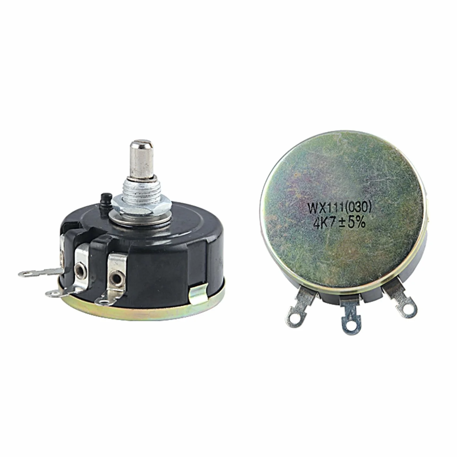 potenziometro a filo avvolto, Potenziometro a filo avvolto WX111 5 W, resistenza 22-47 K, tolleranza ± 5%, nero, modello WX111-1 pz
