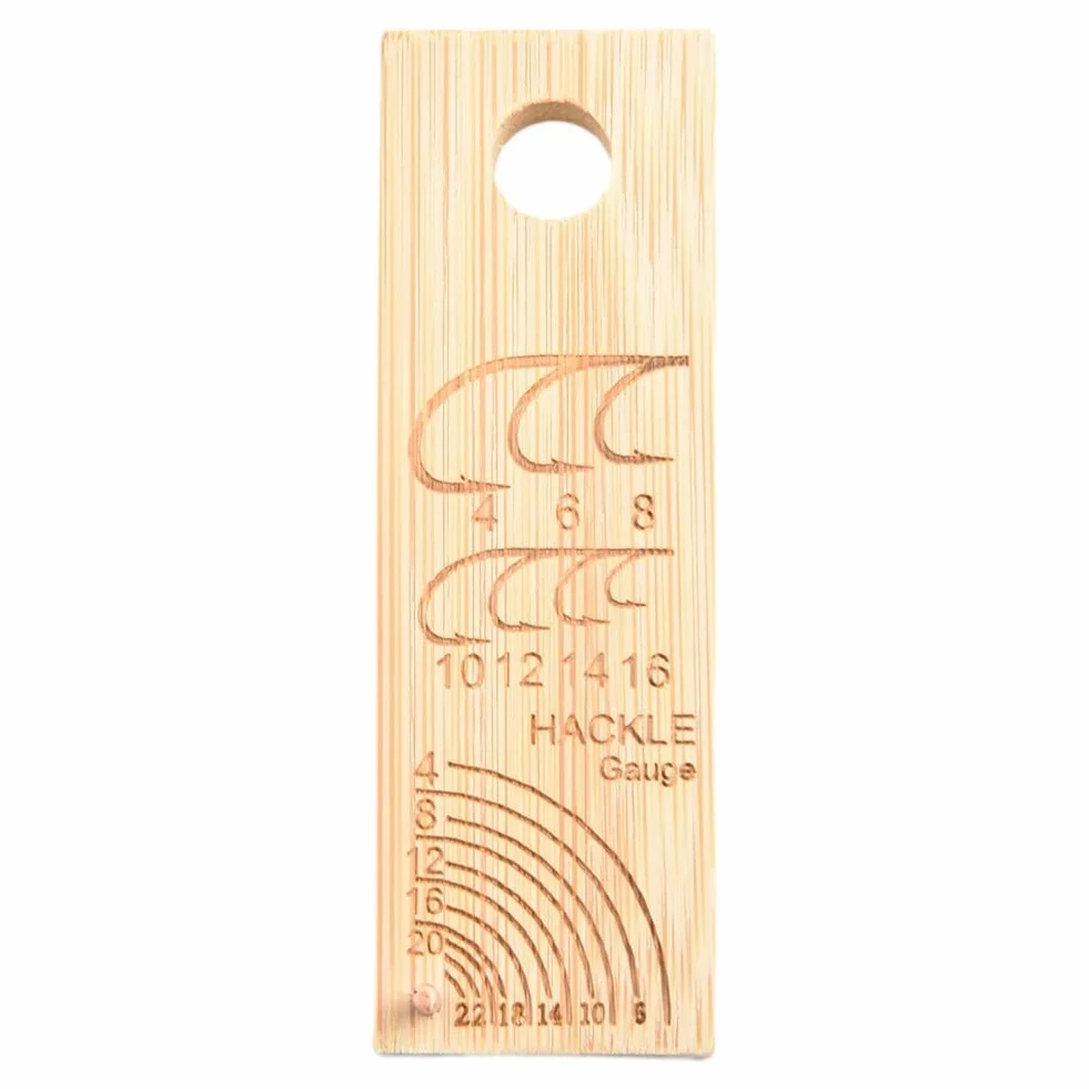 Calibro per pesca a mosca strumento misurazione ami 4-16 hackle 4-22 legno girevole 76x25 mm