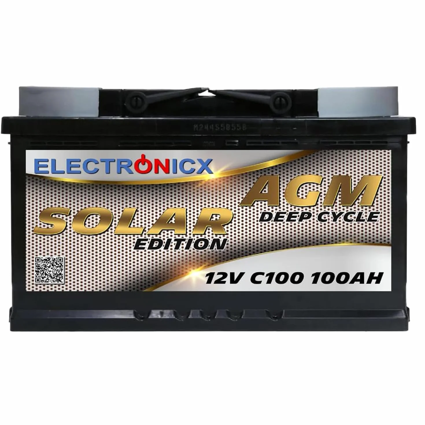 Electronicx batteria di alimentazione AGM SOLAR 12V 100Ah / 100 Ah deep cycle sigillata senza manutenzione, polo positivo a destra – batteria solare fotovoltaica 278×175×190mm per tempo libero