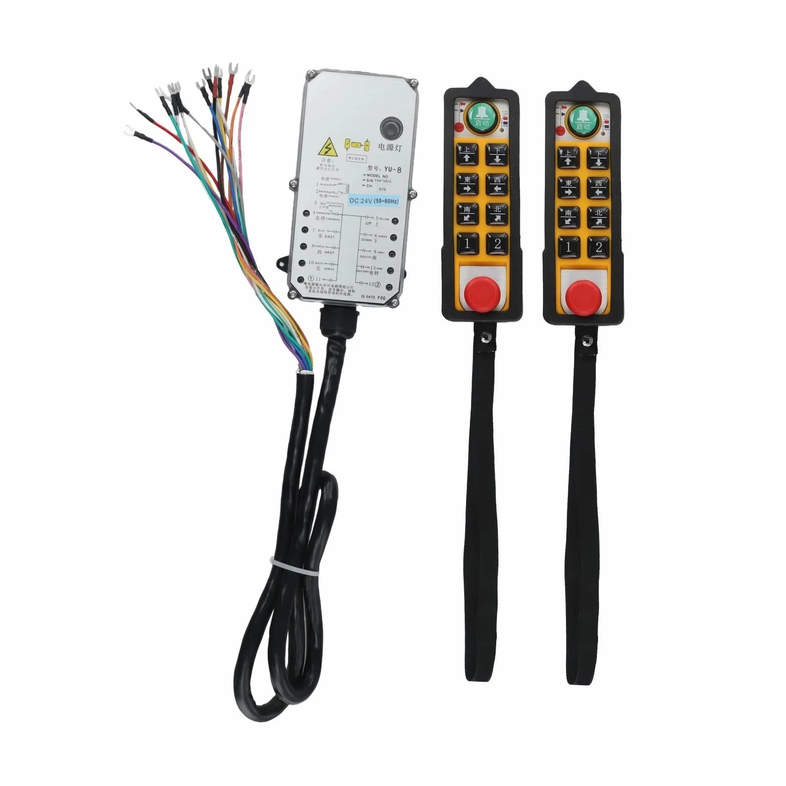 /YU-8+/ Telecomando industriale per gru elettrica di sollevamento, /800MHz/Controller di sollevamento wireless con arresto, olio e acido resistente per macchine minerarie del trasportatore