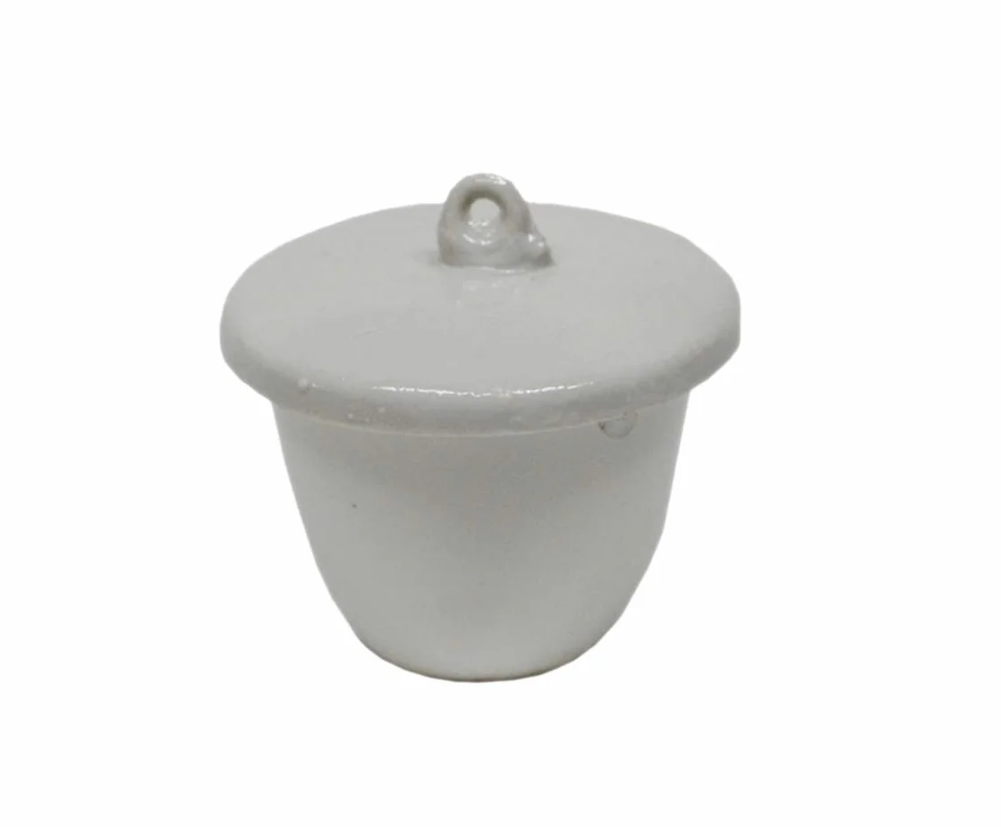 LLF, Crogiolo in porcellana con coperchio (20 ml, 30 ml, 40 ml, 70 ml, 100 ml, 200 ml, 300 ml)