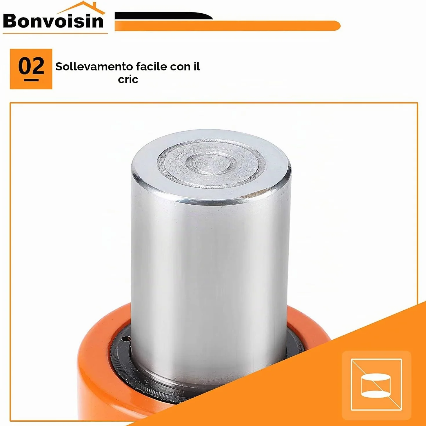 Bonvoisin 20T Martinetto Idraulico, Sollevamento da 50mm, Altezza 106mm, per La Costruzione di Macchinari/Ponti/Edifici (RSC-20T)