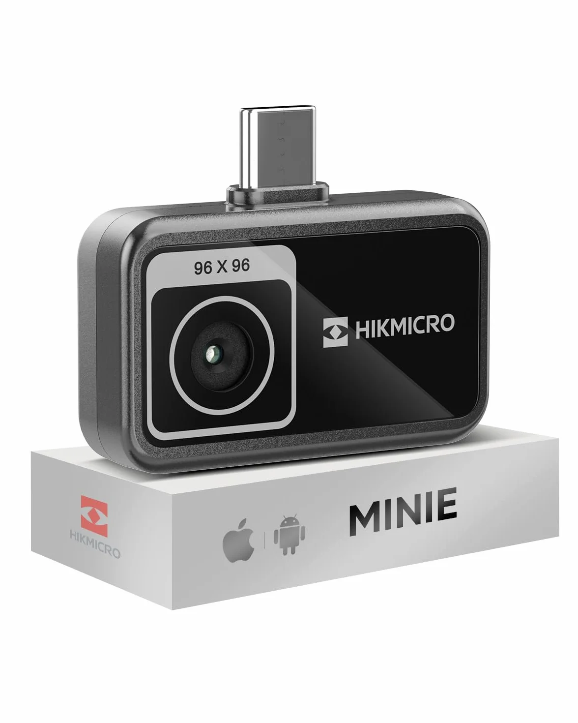 Termocamera HIKMICRO MiniE Android/iOS, risoluzione IR 96×96, SuperIR 192×192, senza batteria, porta USB-C, compatibile con iPhone 15/16/17 (accessori esclusi)