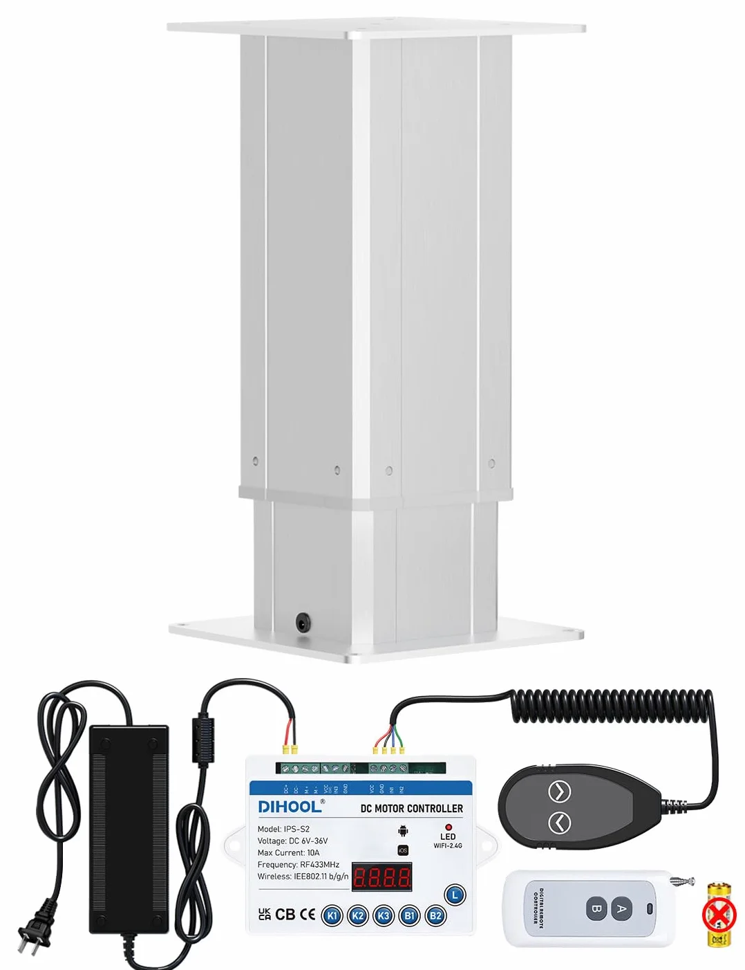 DIHOOL Tavolo Elevatore Elettrico Capacità 270kg Altezza Regolabile 420 720mm Telaio Telescopico Telecomando WLAN Manuale Corsa 300mm Velocità 5mm s per Officina Camper Ufficio
