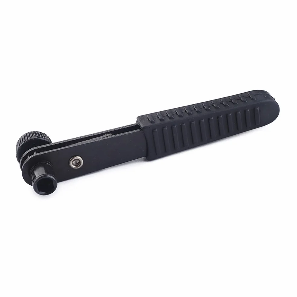 Mini Cricchetto Nero Inserti 1/4 in Acciaio e Pvc, Chiave Compatta Rotazione 360°