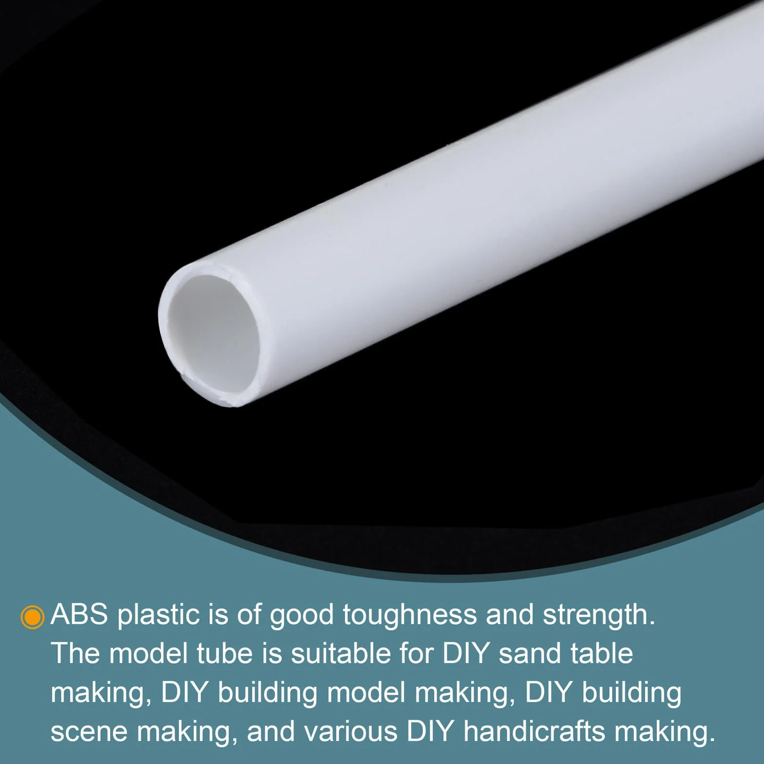 Tubi rotondi in plastica ABS 6 mm x 250 mm bianco per modellismo architettonico fai da te