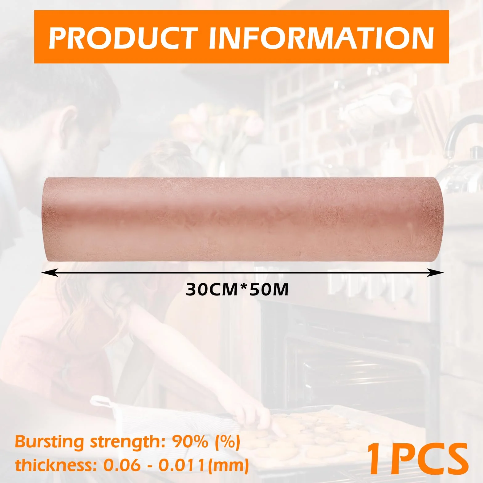 Butcher Paper,30cm*50m Rosa Kraft Butcher,Rotolo Di carta Da Macellaio,Carta kraft,Carta Kraft Per Barbecue Per Affumicare Carne Di Tutte Le Varietà,BBQ Bbq Smoker Grill
