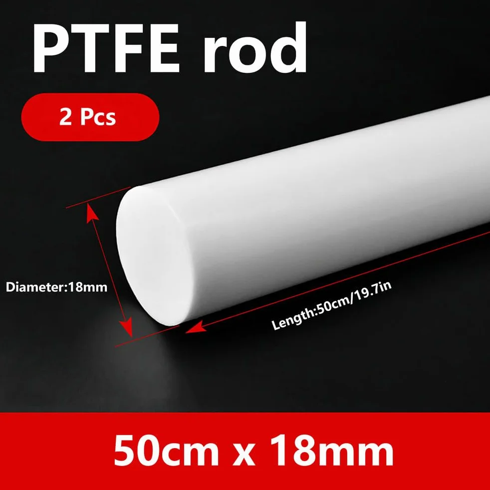 Barra in PTFE e Teflon 50 cm diametro 16-28 mm antiaderente resistente agli agenti chimici