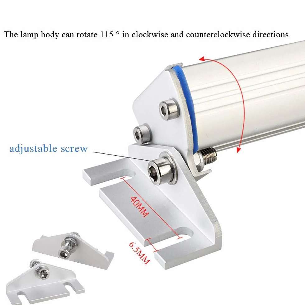 YJINGRUI Luce da lavoro industriale Illuminazione 115° e pieghevole Illuminazione impermeabile per officina (110~220V, 622mm 20W)