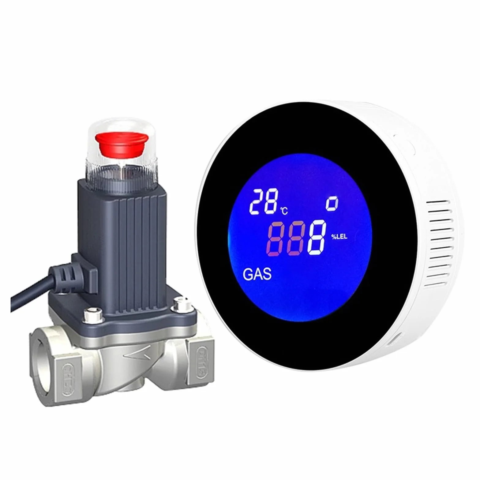 Rilevatore di gas naturale WIFI con elettrovalvola elettrica Controllo intelligente automatico Spegnimento sensore di allarme perdite di metano CH4 Rilevatore Gas(With V15GC Valve)