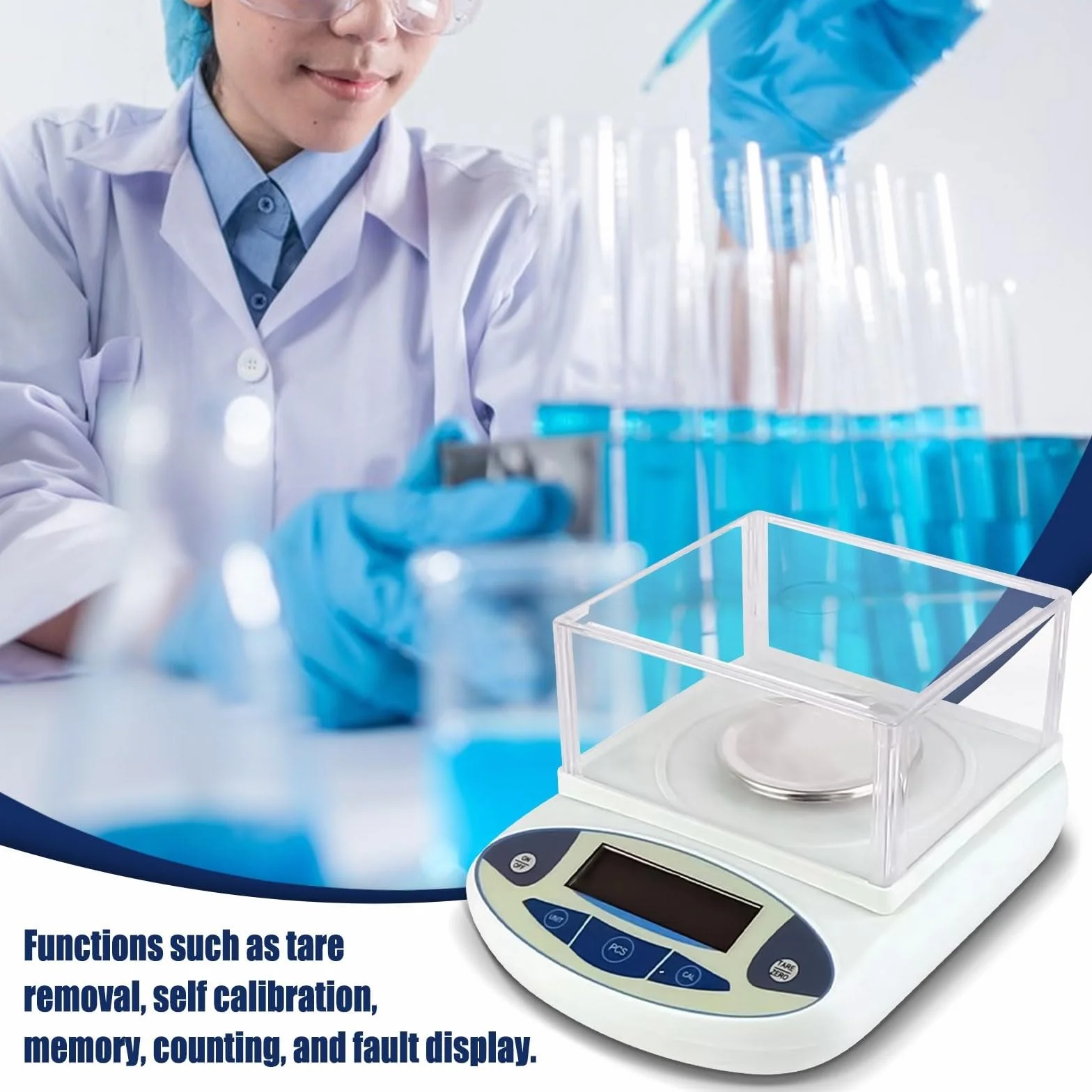 X&Z-XAOY Bilancia da Laboratorio 500g&0.001g Bilancia Elettronica Ad Alta Precisione Bilancia Analitica Digitale con Parabrezza E Peso Standard da 200 G Bilancia Scientifica Elettronica Accurata