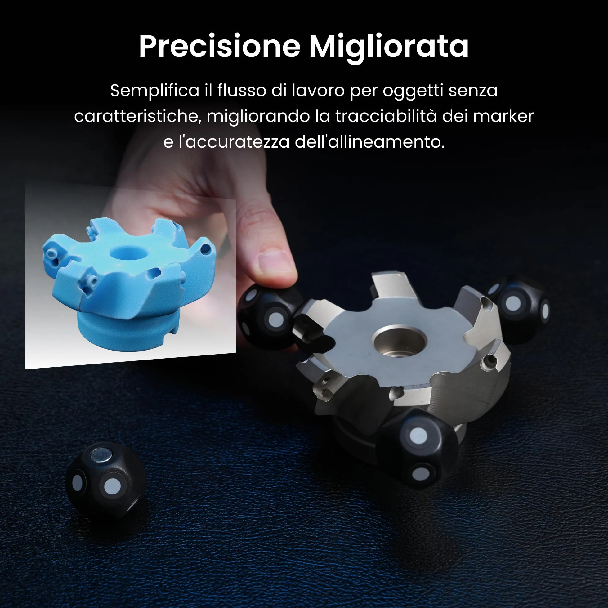 Revopoint Kit di Markers a Sfera Magnetici da 6 Pezzi per la Scansione 3D, Punti di Riferimento 3D per Prevenire la Perdita di Tracciatura e Migliorare la Precisione del Risultato