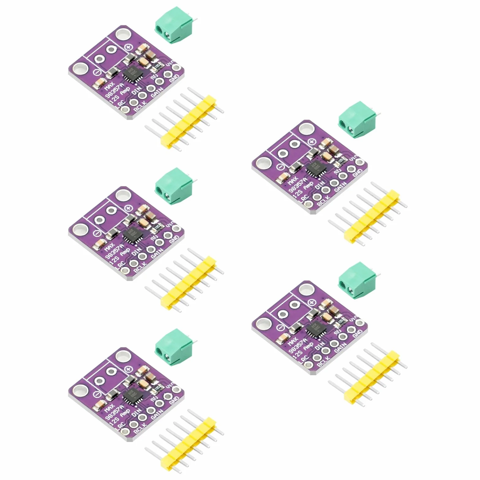 MAX98357 Classe D Scheda amplificatore audio AYWHP 5 PCS I2S 3W DAC Amplificatore di Uscita Modulo di Decodifica Modulo Audio Filtro