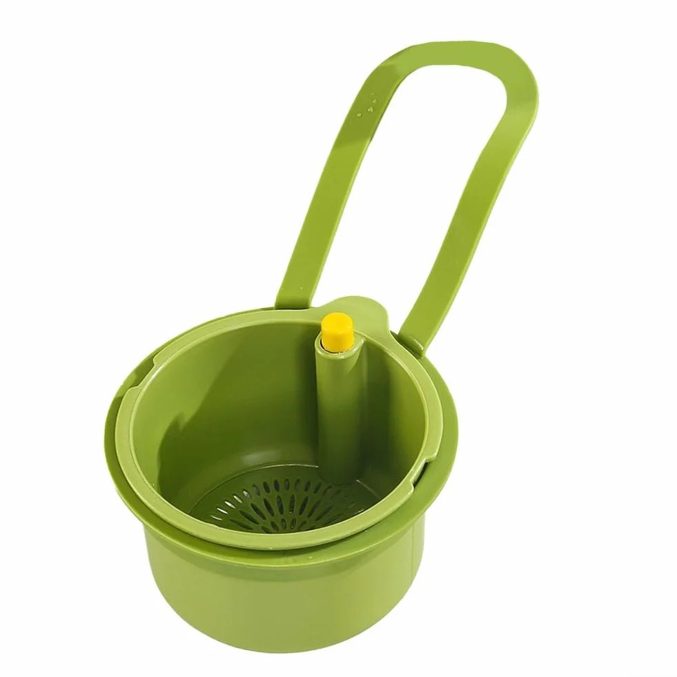 Cestello per lavello da cucina con design sospeso per un efficiente drenaggio dei rifiuti alimentari, pulizia della frutta e gestione igienica dello spazio della cucina (verde)