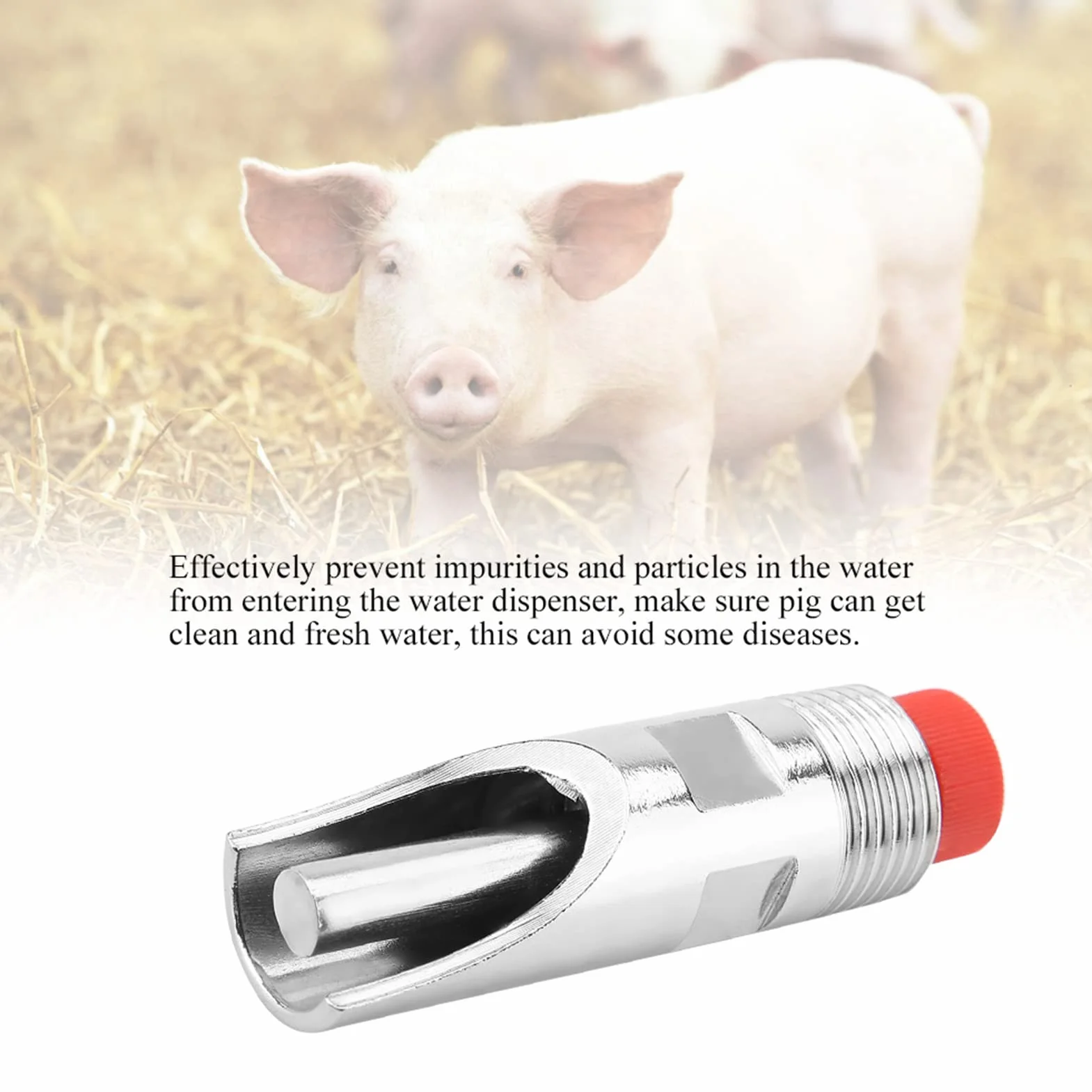 Garosa Abbeveratoio Automatico per Maiali in Acciaio Inox 75x21mm, Bevitore a Capezzolo per Suini, Bovini e Anatre, Idrico Automatico per Animali, 5 Pezzi