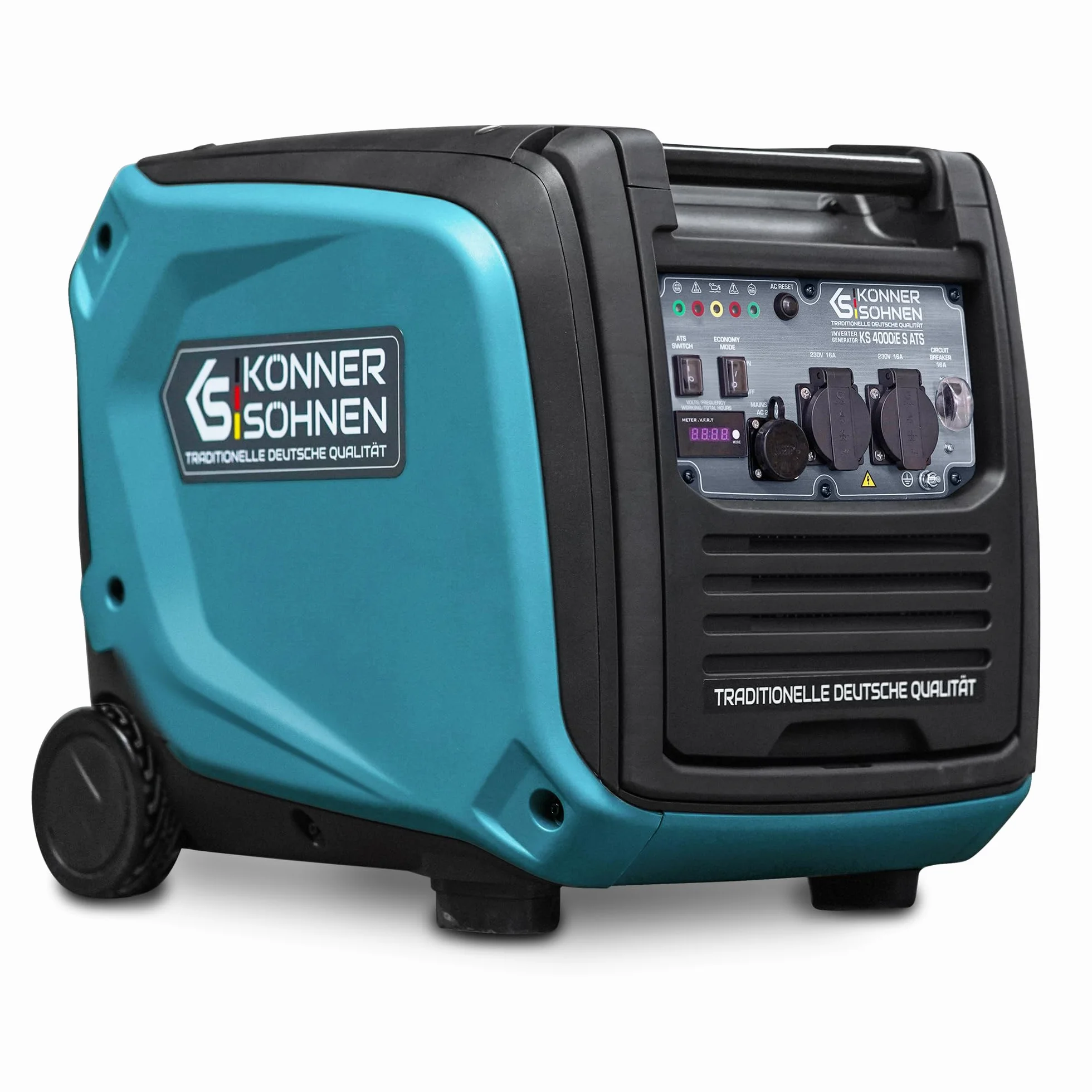 Könner & Söhnen KS 4000iE S ATS Inverter-Generator 4000 W, stromerzeuger mit eingebautes ATS-System,notstromaggregat mit Schallgedämmtes Gehäuse,stromgenerator mit LED-Anzeige,Kupferwicklungen,EURO 5
