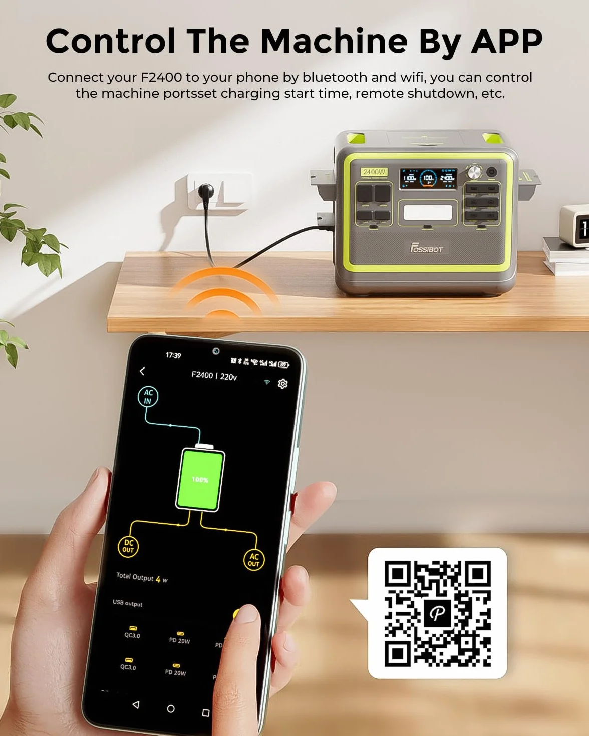 FOSSiBOT F2400 Generatore Solare con Pannelli Solari da 420 W, Batteria LiFePO4 da 2048Wh con Uscita da 2400 W, Ricarica Rapida di 1,5 ore, Centrale Elettrica Portatile per Campeggio e Camper