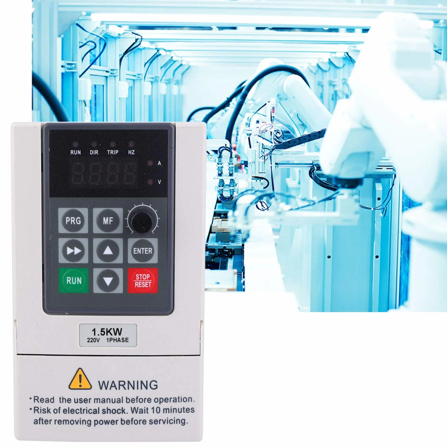 Convertitore di frequenza variabile da monofase a trifase (220 V, 1,5 kW), per flusso di controllo della pompa, alimentazione idrica a pressione costante, macchina per incisione, macchine da stampa, v