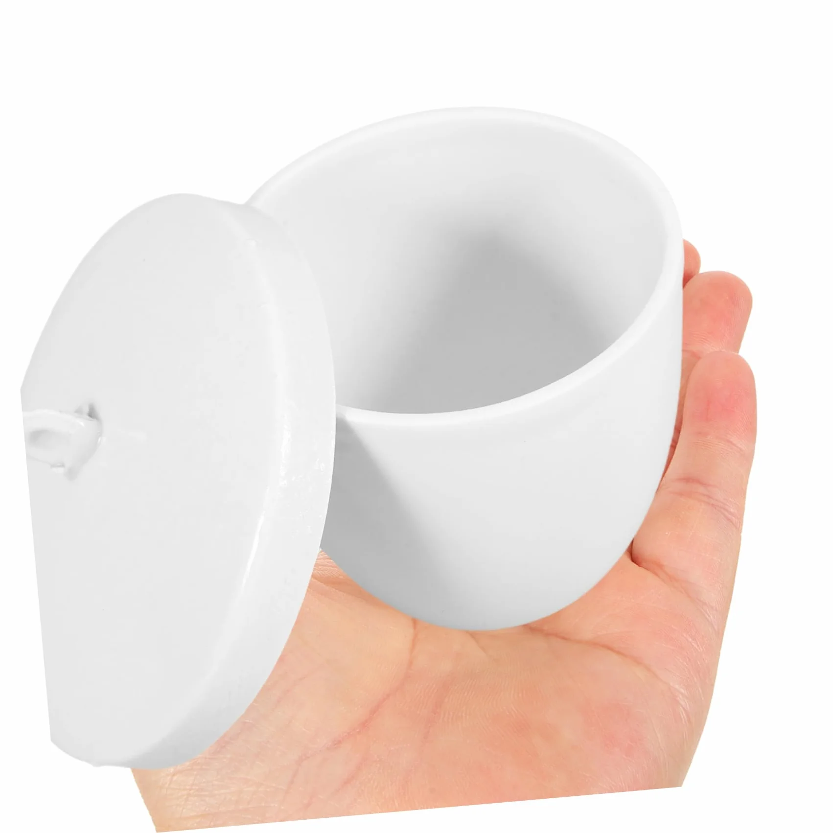 ULTECHNOVO Crogiolo con Coperchio e Manico in Porcellana da 70ml Resistente alle Alte Temperature Crogiolo Ceramico per Laboratorio e Raffinazione Chimica