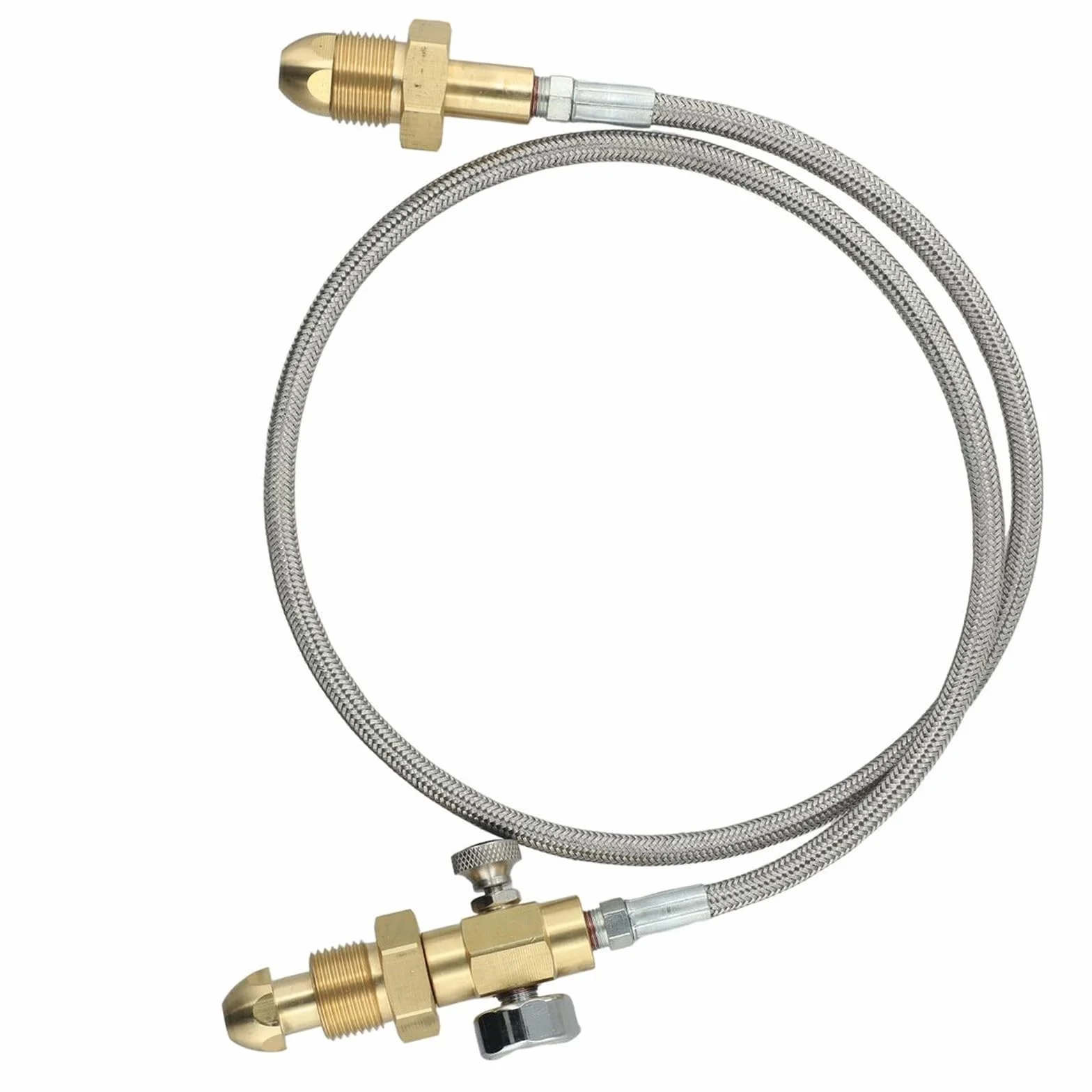 Argon - Tubo adattatore per cilindro, in acciaio inossidabile, compatibile BS341 No.3, filettatura destra G5/8" per un riempimento sicuro, tubo di trasferimento resistente da 90 cm