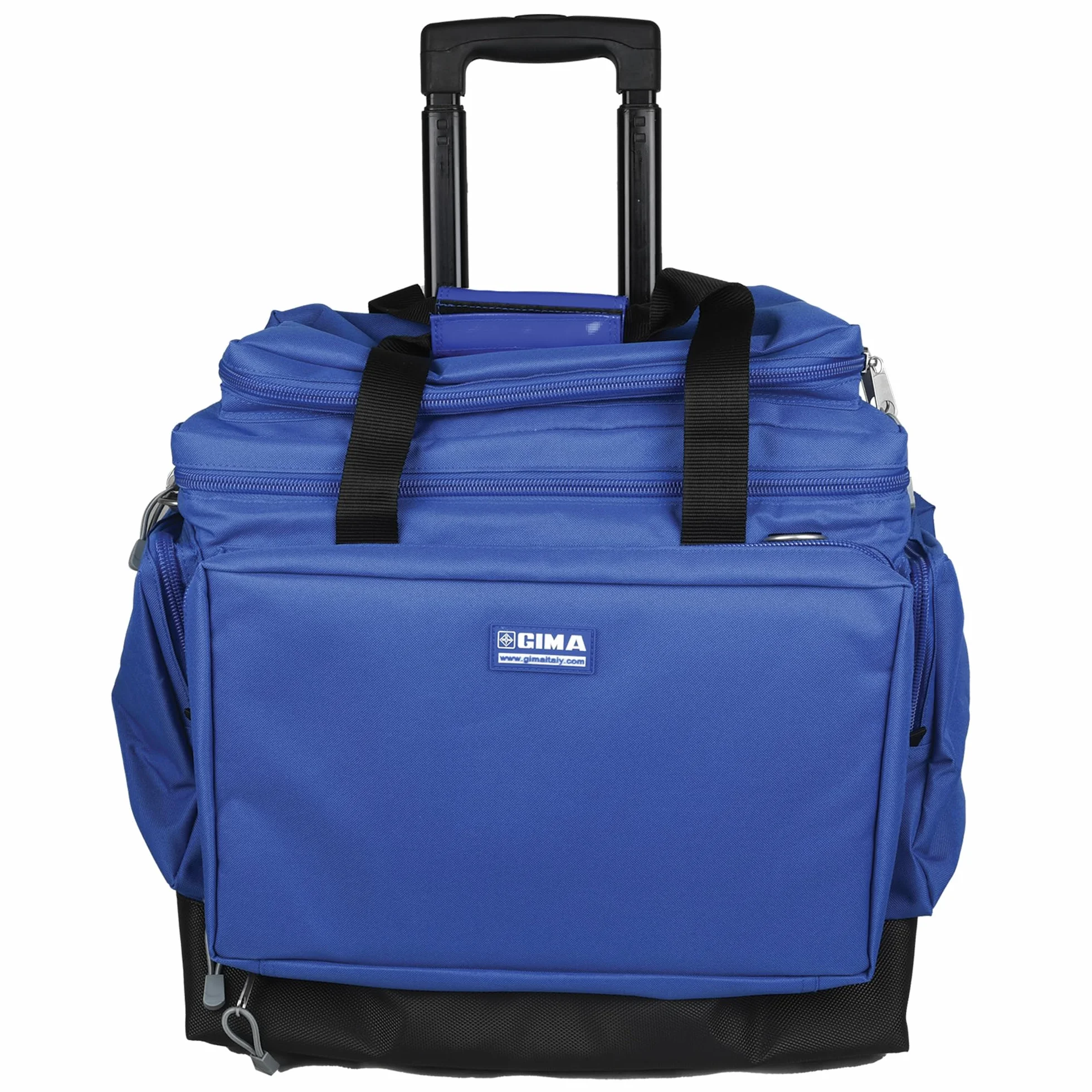 GIMA - Borsa Smart Trolley, in Poliestere Impermeabile, Resistente, Scomparti Regolabili, Tasche Esterne, Divisori Interni, Borsetta Removibile, Fondo in Gomma Impermeabile, Colore Blu, 56x32,5x49 cm