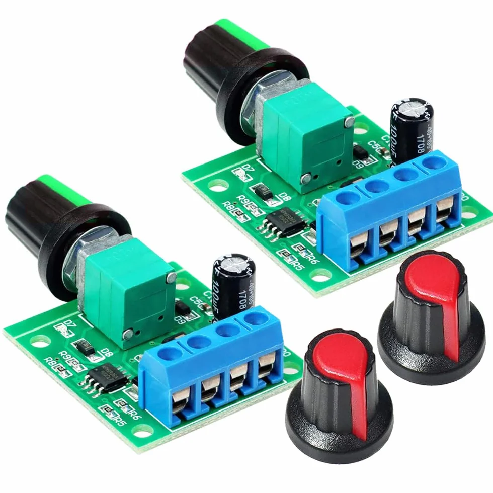 Gebildet 2pcs PWM Regolatore di Velocità del Motore a Bassa Tensione DC 1.8V 3V 5V 6V 12V 2A 1803BK 1803B Interruttore Driver Regolabile con Manopola di Controllo della Velocità