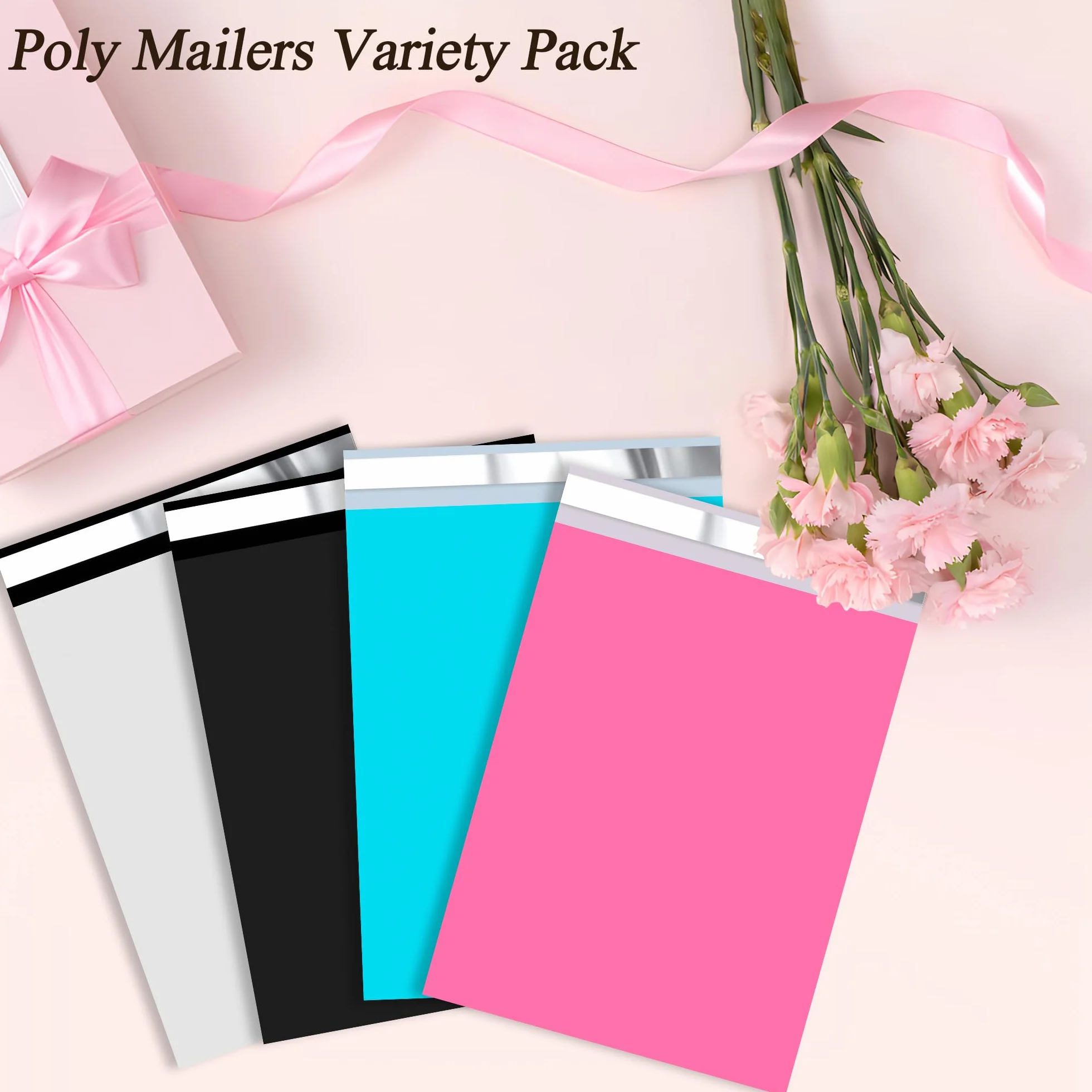 Thank You Poly Mailer 25,4 x 33,5 cm, 100 pezzi, impermeabili e resistenti agli strappi, sacchetti per spedizioni per abbigliamento, resistenti sacchetti per spedizioni con autosigillante