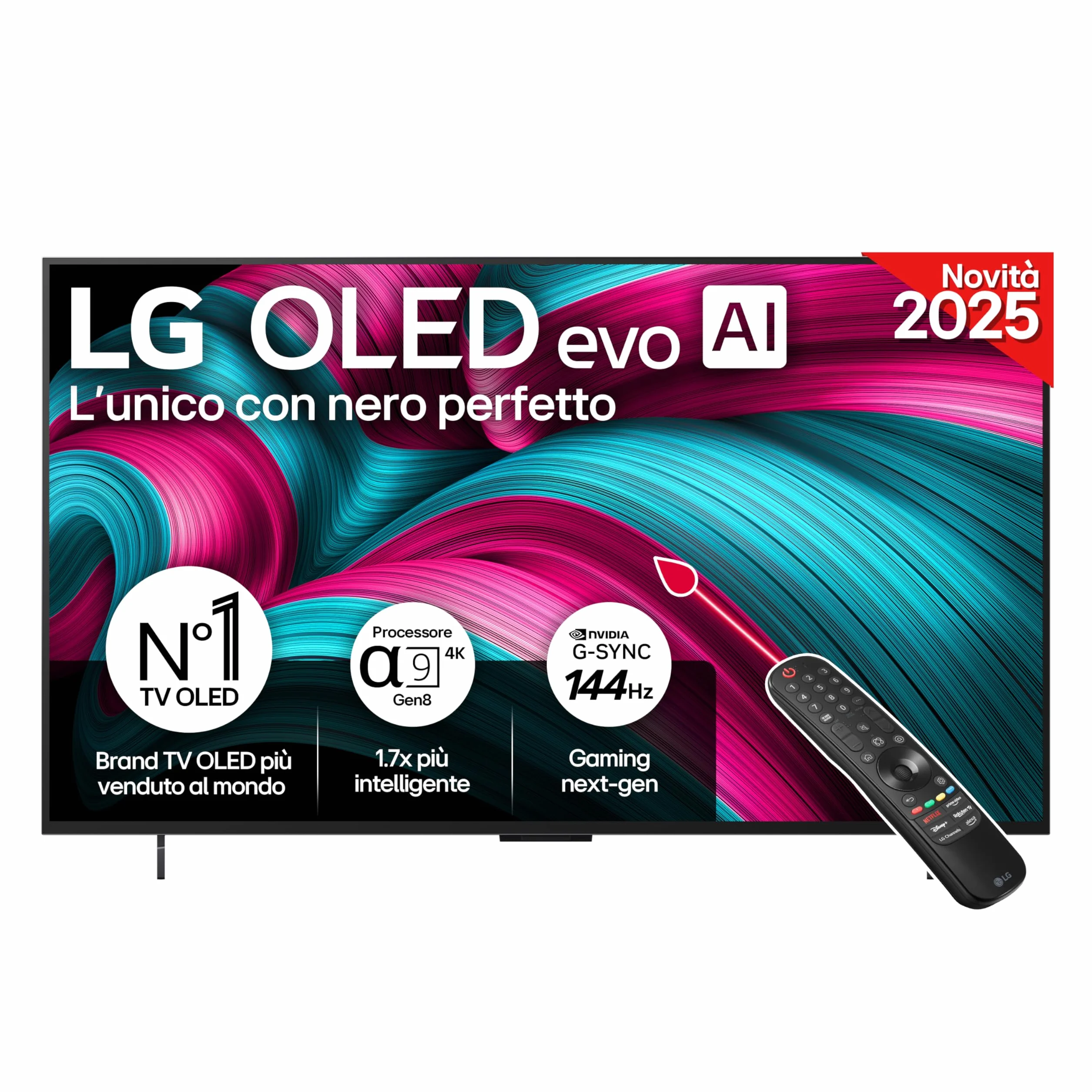 LG OLED evo AI 42 Pollici, Serie C5 2025 Smart TV 4K - OLED42C54LA | Processore ?9 Gen8, WebOS con AI, Dolby Vision e Atmos, Gaming VRR e G-Sync 4K@144Hz, 4 HDMI 2.1, Alexa