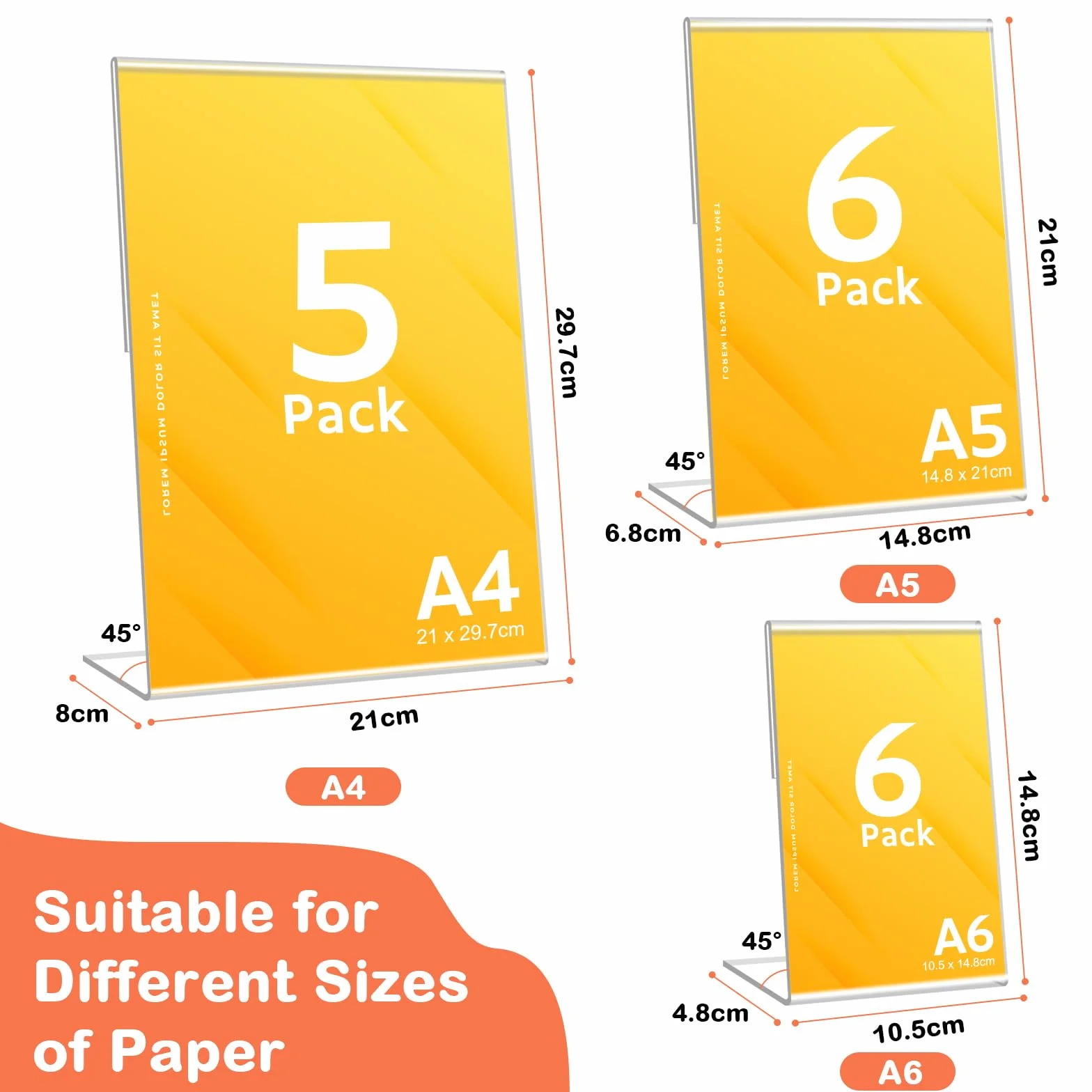 Pezzi Espositore Plexiglass A6 L Forma Porta Cartelli Acrilico Trasparente Porta Menu Da Tavolo