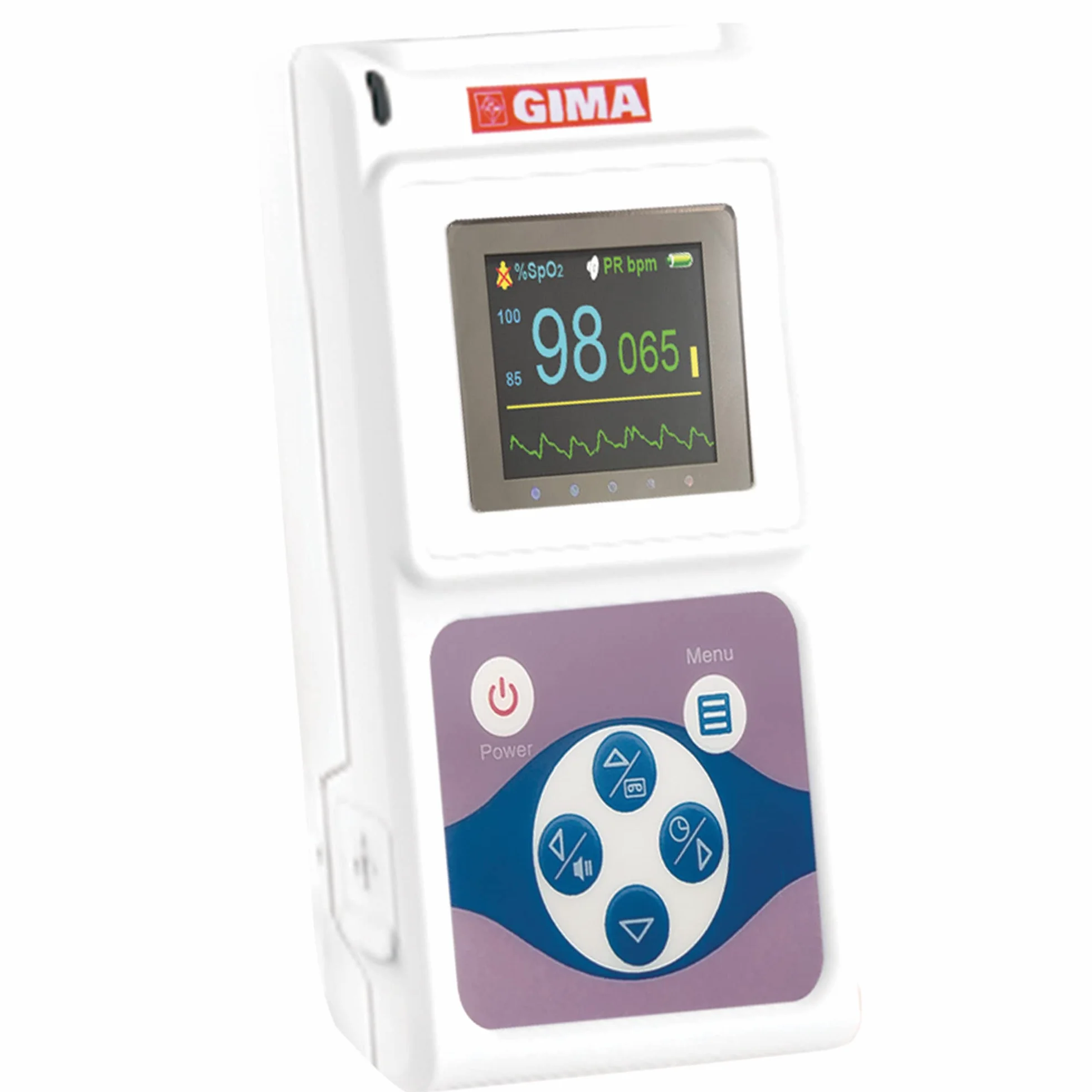 GIMA - Pulsossimetro da dito portatile con display a colori e monitoraggio continuo, con software, 35100