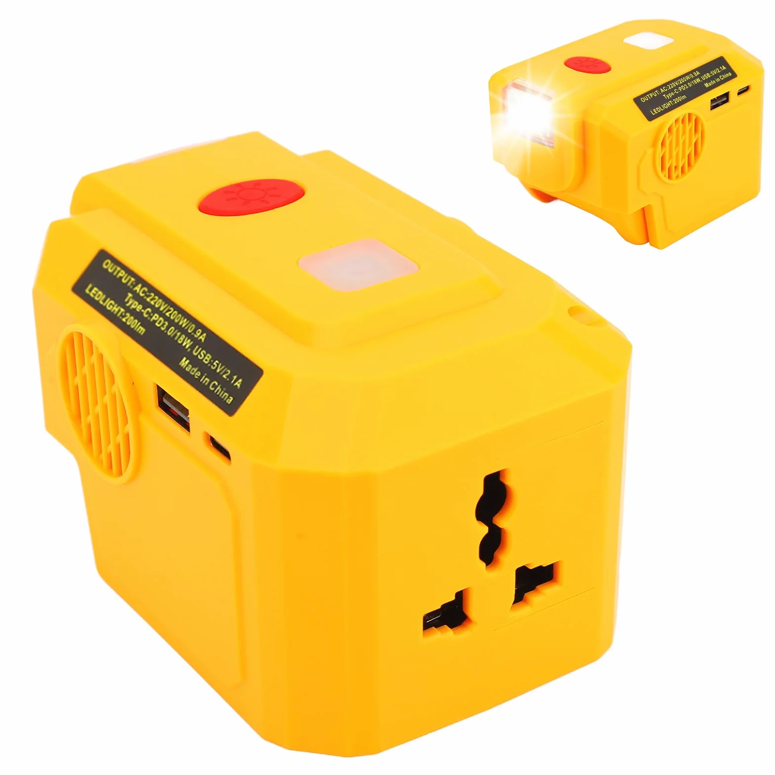 Convertitore Inverter di Alimentazione Portatile Ad Alta Efficienza con PD3.0 e Interfaccia di Tipo C 200 W (220V)