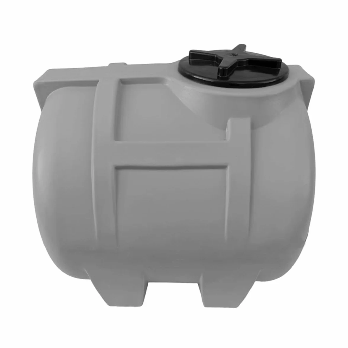 Varile Serbatoio per acqua potabile da 150 l, colore grigio, senza BPA, filettatura in ottone integrata da 3/4", prodotto in EU, adatto per alimenti, orizzontale